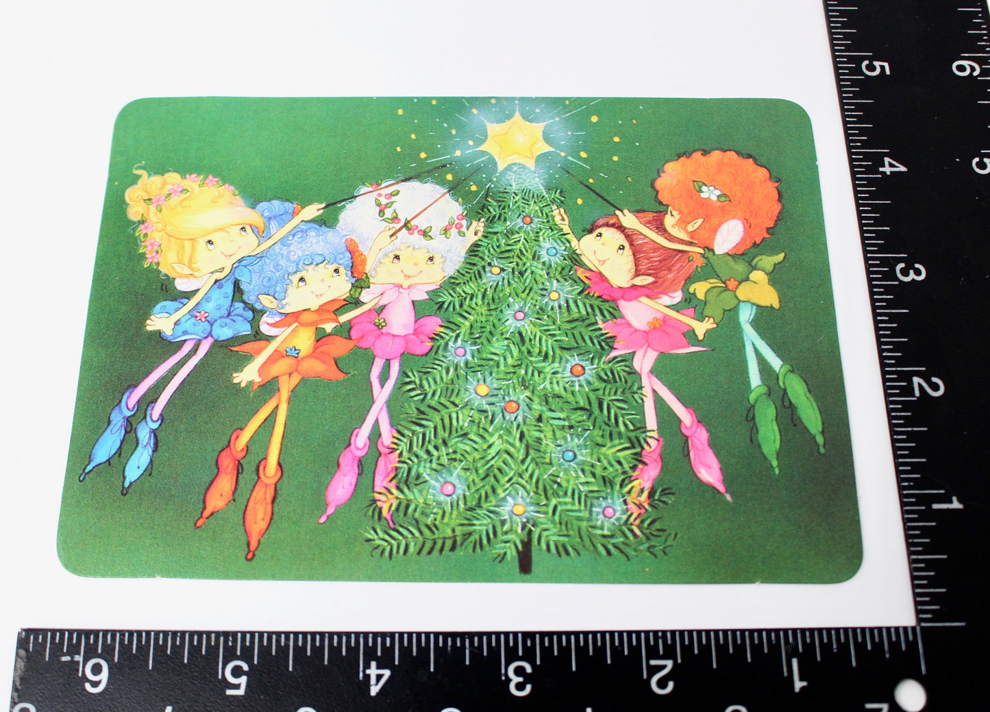 Herself the Elf Christmas Postcard, Vintage 80s Winter Holiday Greeting Card, Green Fairy Yule Card, 80s Kids Toy Paper Ephemera