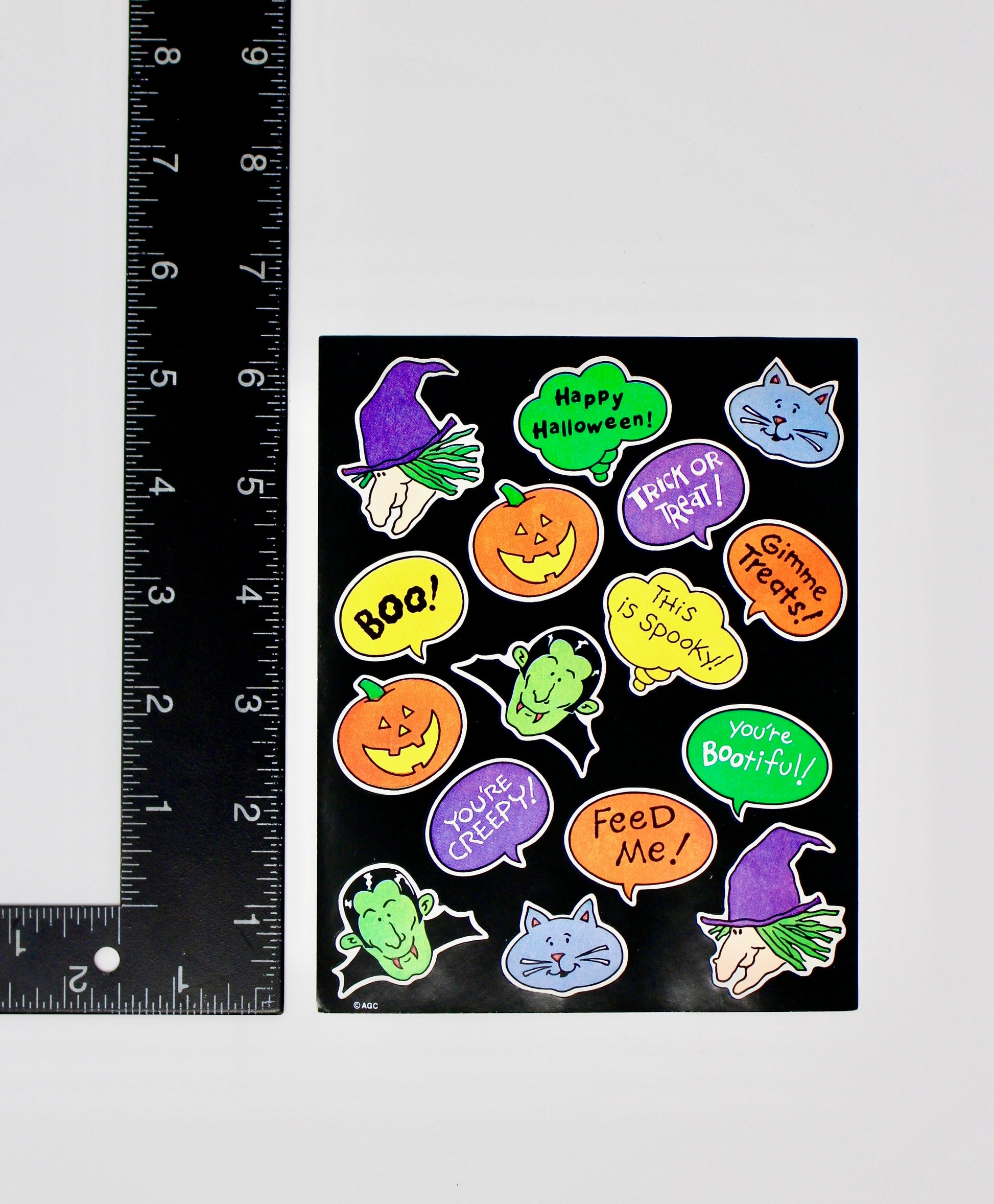 90s Monster Halloween Stickers, Witch Dracula Ghost Pumpkin, Sustainable Vintage Holiday DIY Crafts