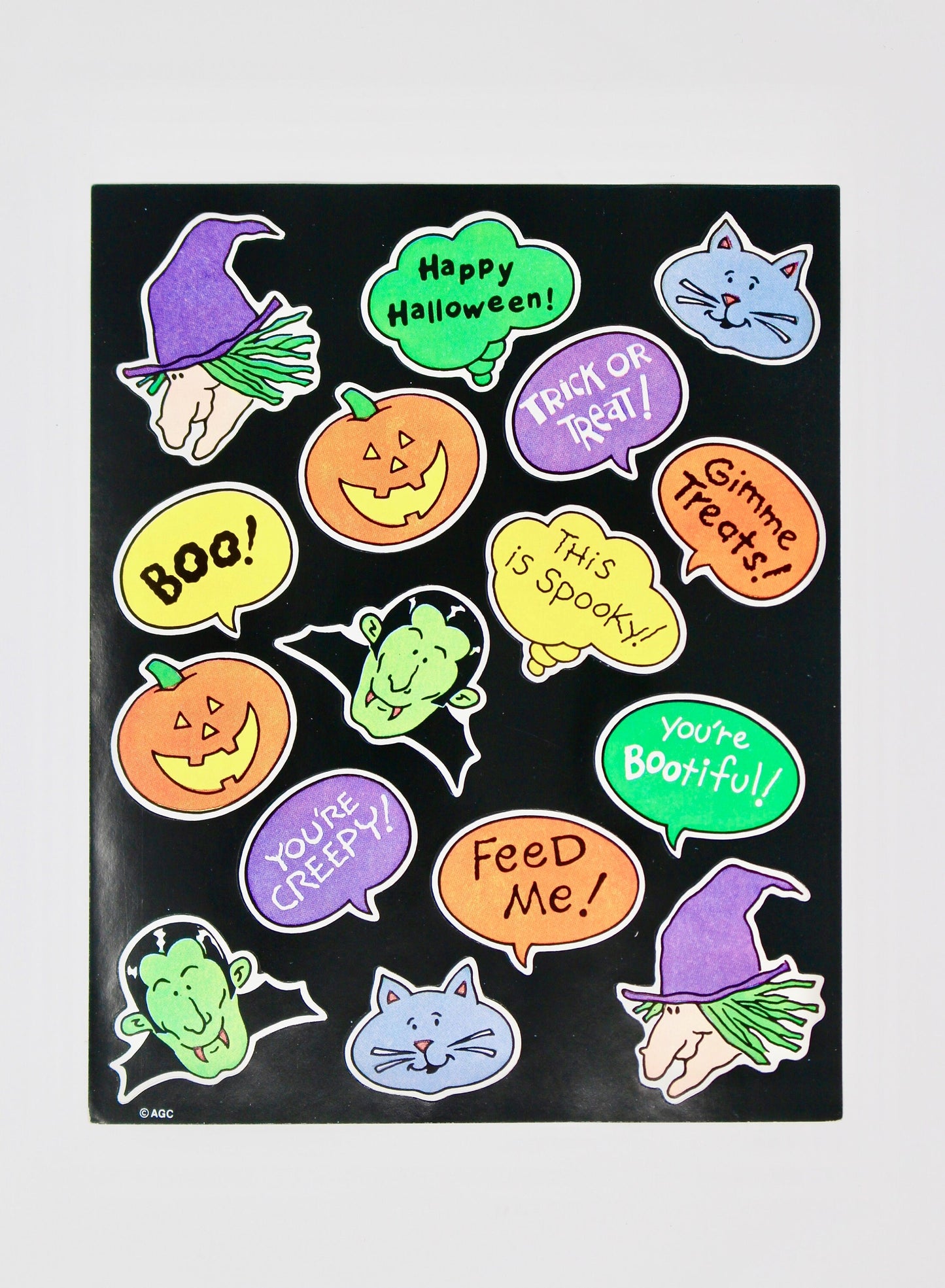 90s Monster Halloween Stickers, Witch Dracula Ghost Pumpkin, Sustainable Vintage Holiday DIY Crafts