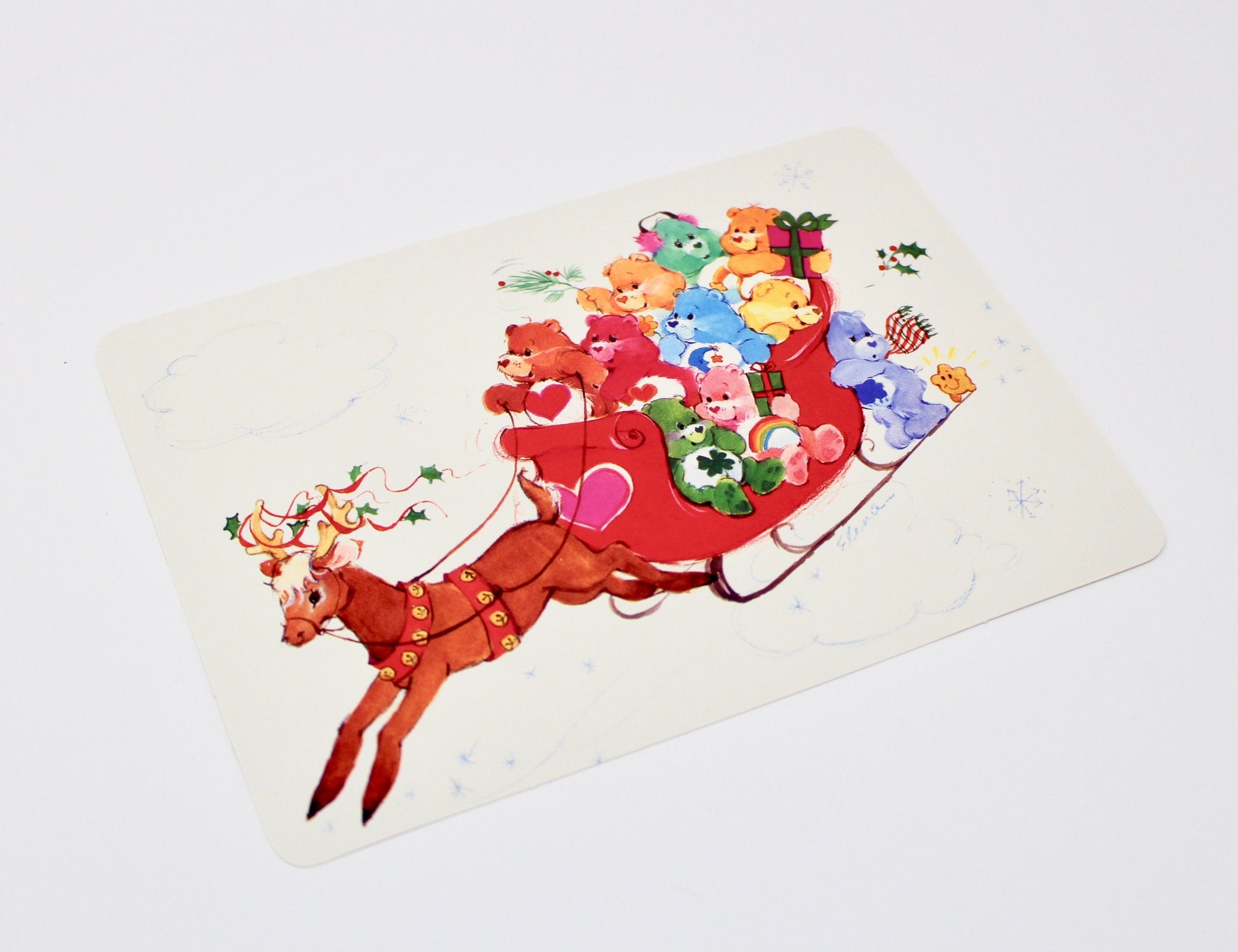 Care Bears Christmas Happy Holidays Rainbow Greeting Postcard