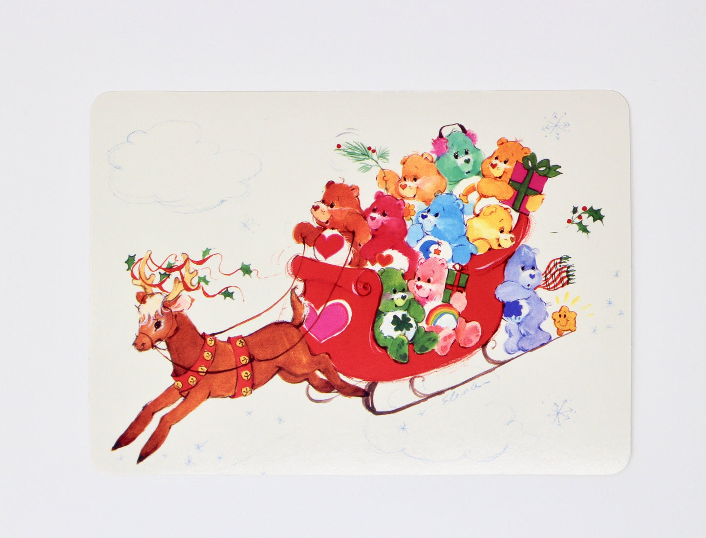 Care Bears Christmas Happy Holidays Rainbow Greeting Postcard