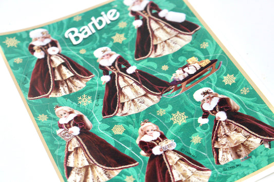 90s Holiday Barbie Stickers, Vintage Barbie Stationary, Scrapbook Craft Junk Journal Supplies