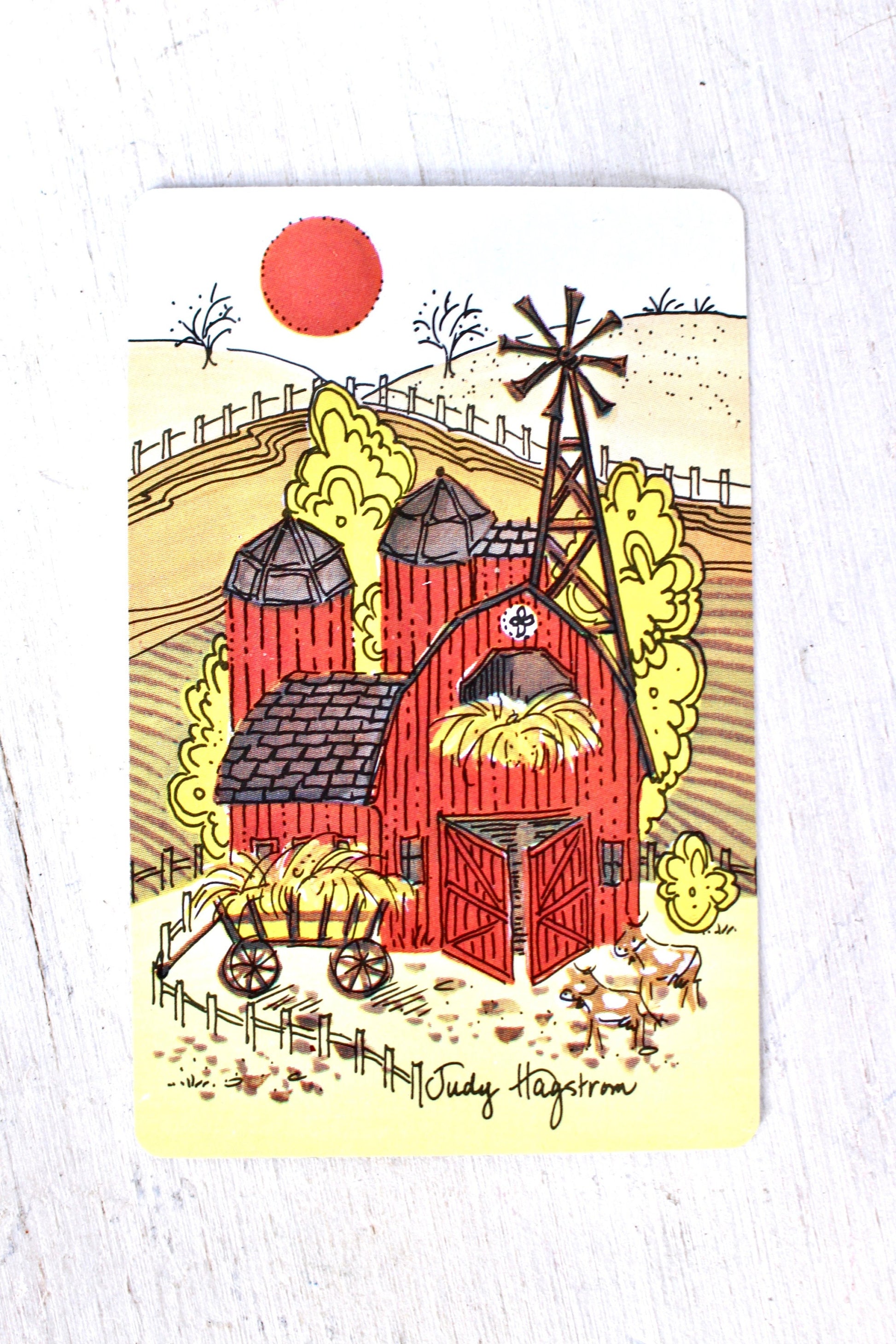 Vintage Fall Farm Harvest Playing Cards Set of 5 for Sustainable Scrapbooking Junk Journal Craft Supplies