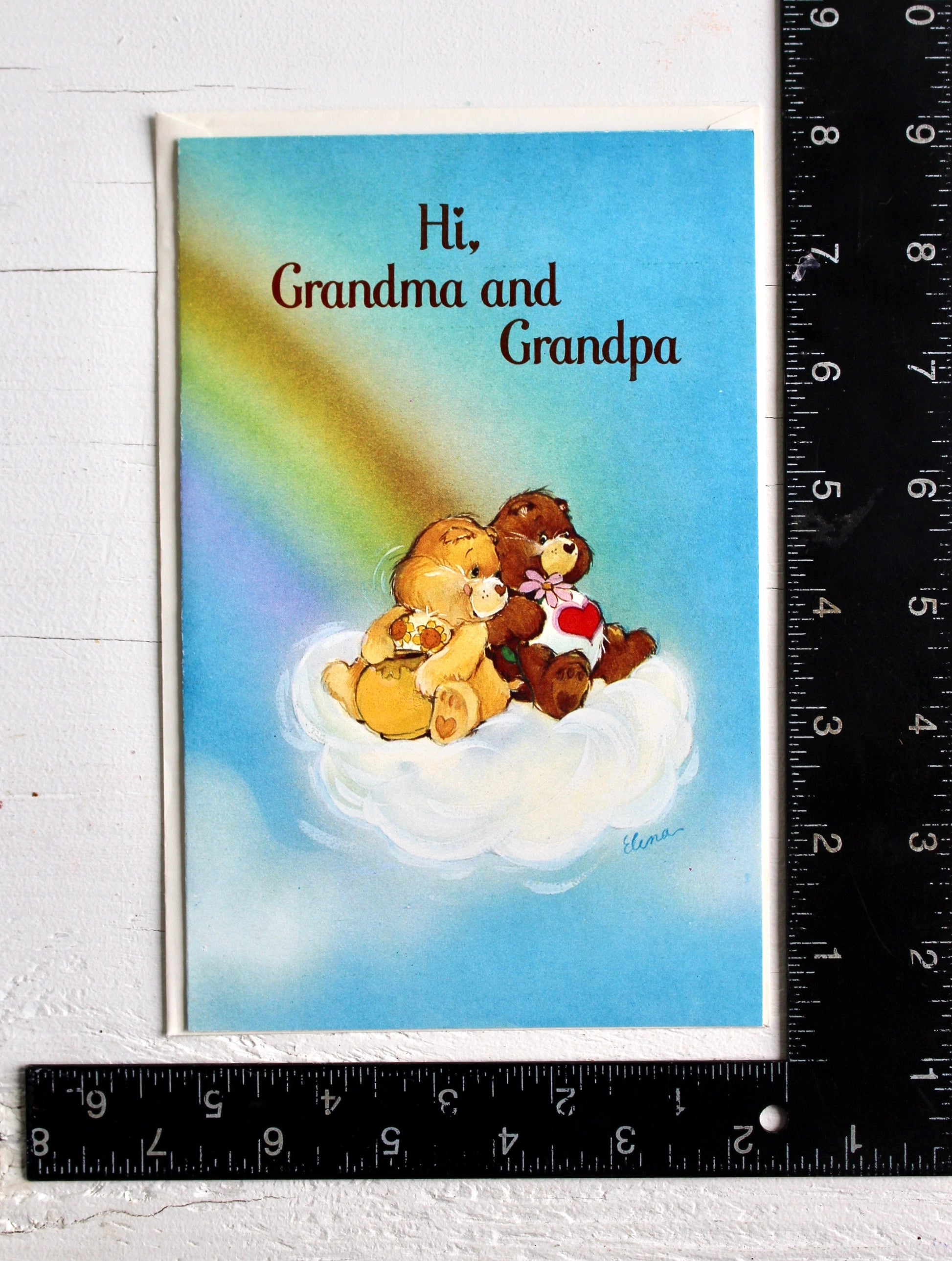 Vintage 80s Care Bear Grandparents Day Rainbow Friendship Greeting Card