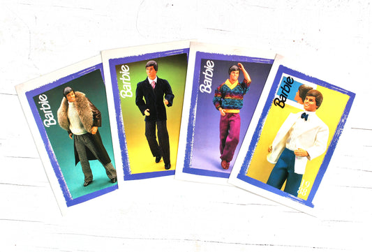 80s Ken Fashion Trading Card Set, Vintage Barbie Fashion Cards