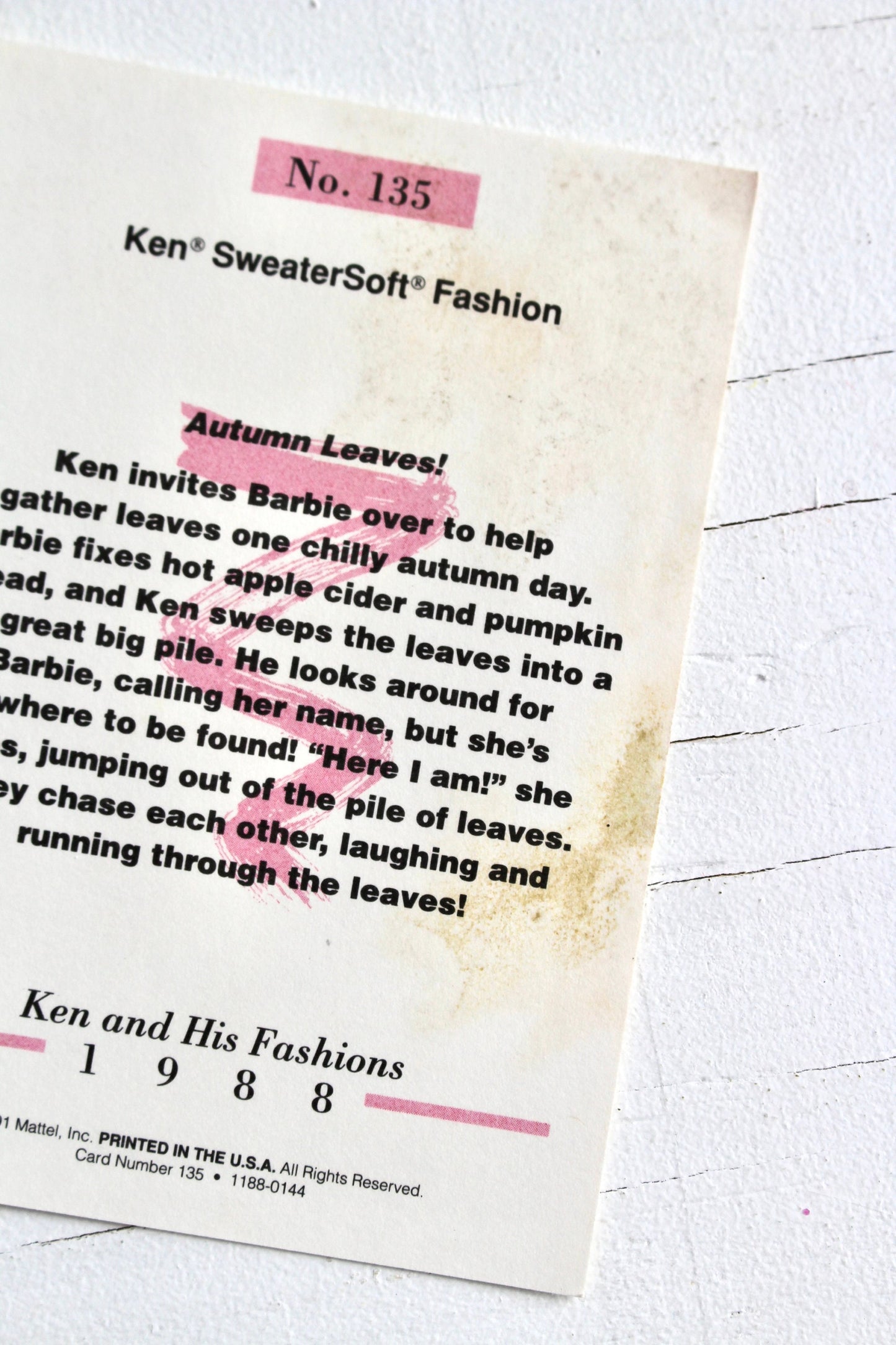 80s Ken Fashion Trading Card Set, Vintage Barbie Fashion Cards