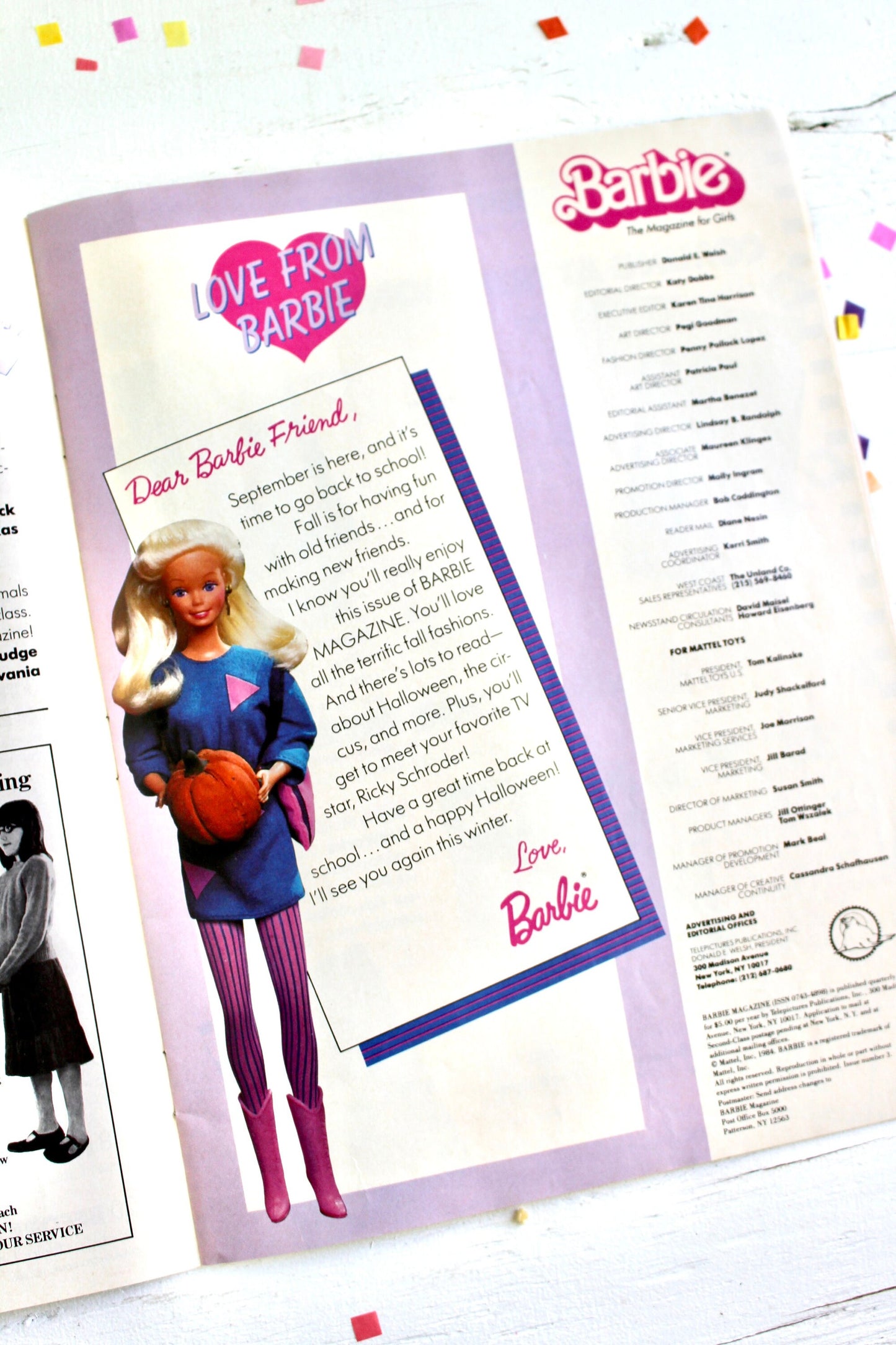 Crystal Barbie Magazine for Kids Fall 1984, Vintage 1980s Barbie Comic Book, Retro Barbie Christmas Gift, Pink Barbie Holiday Gift