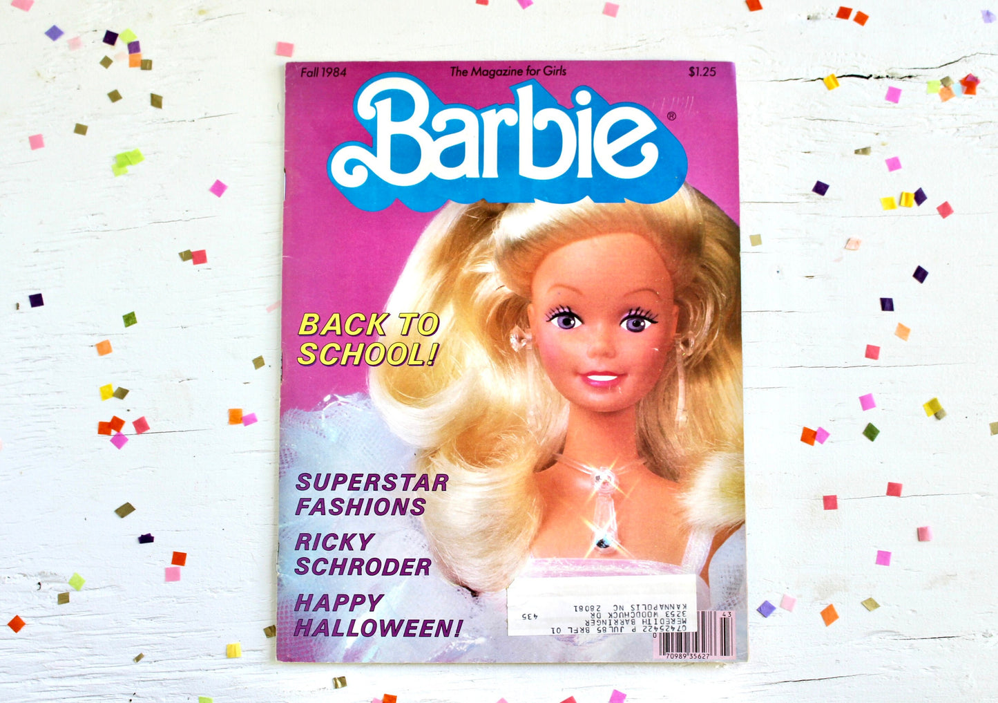 Crystal Barbie Magazine for Kids Fall 1984, Vintage 1980s Barbie Comic Book, Retro Barbie Christmas Gift, Pink Barbie Holiday Gift