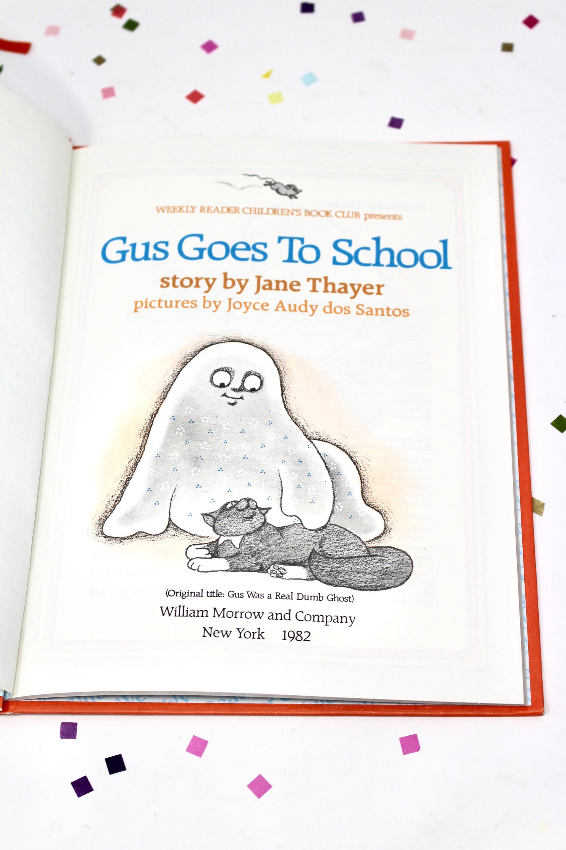 Gus the Ghost Hardcover Book Set of 2, Goes to School and Gus and the Baby Ghost, Books by Jane Thayer, Vintage Halloween Kids Story Book