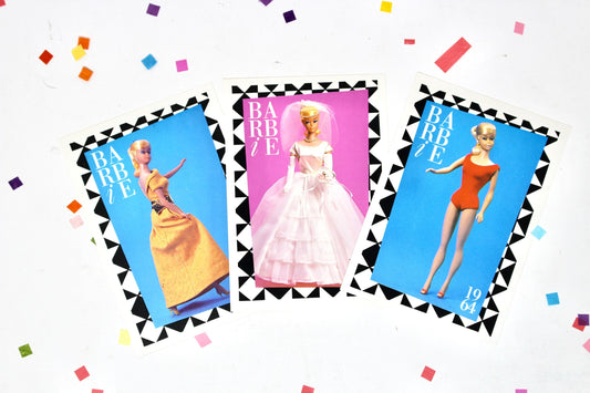 60s Blonde Swirl Ponytail Barbie Fashion Trading Card Set, Vintage Barbie Fashion Cards