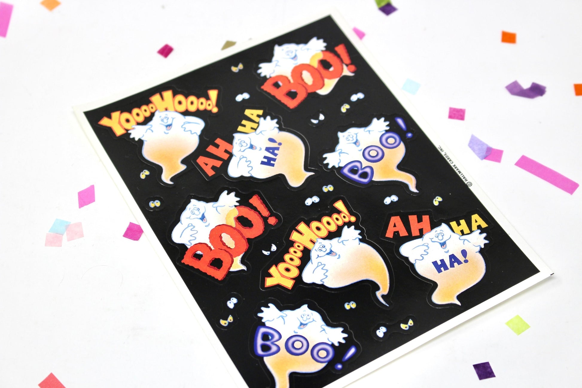 Boo Ghost Halloween Stickers, Vintage Spooky Halloween Scrapbooking Supplies