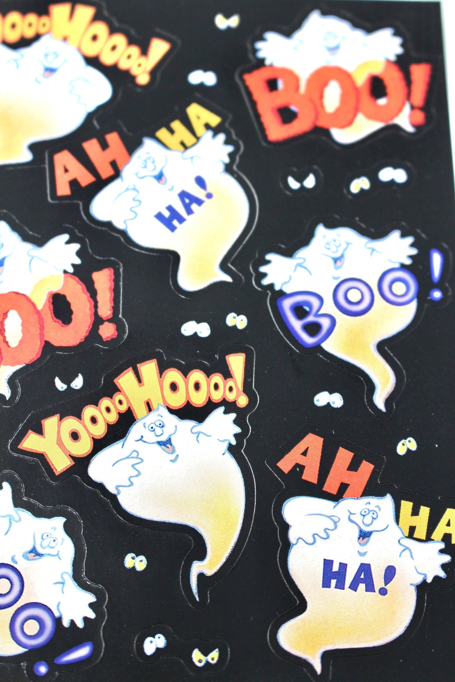 Boo Ghost Halloween Stickers, Vintage Spooky Halloween Scrapbooking Supplies