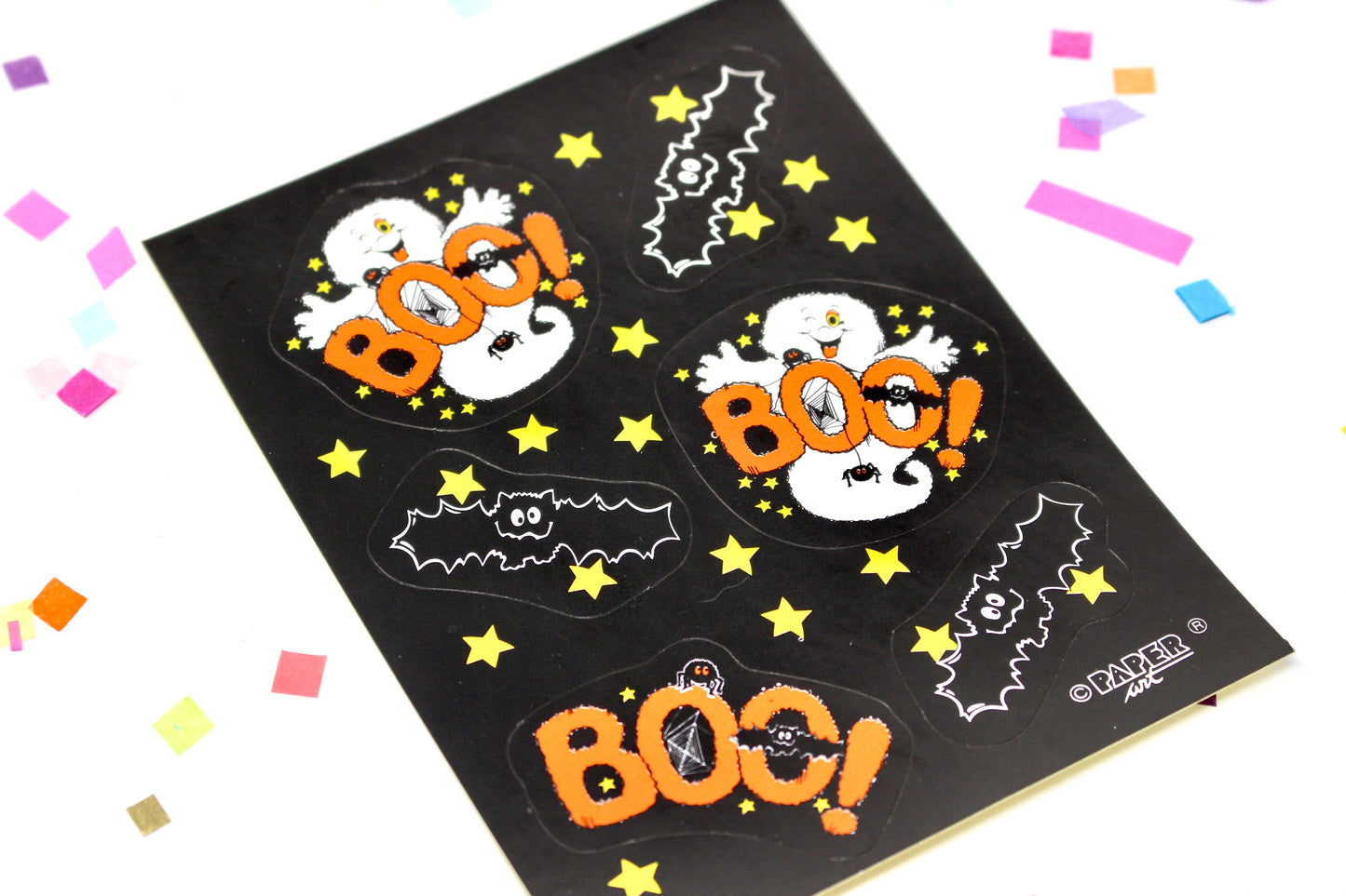 Boo Ghost Halloween Stickers, Vintage Spooky Halloween Scrapbooking Supplies