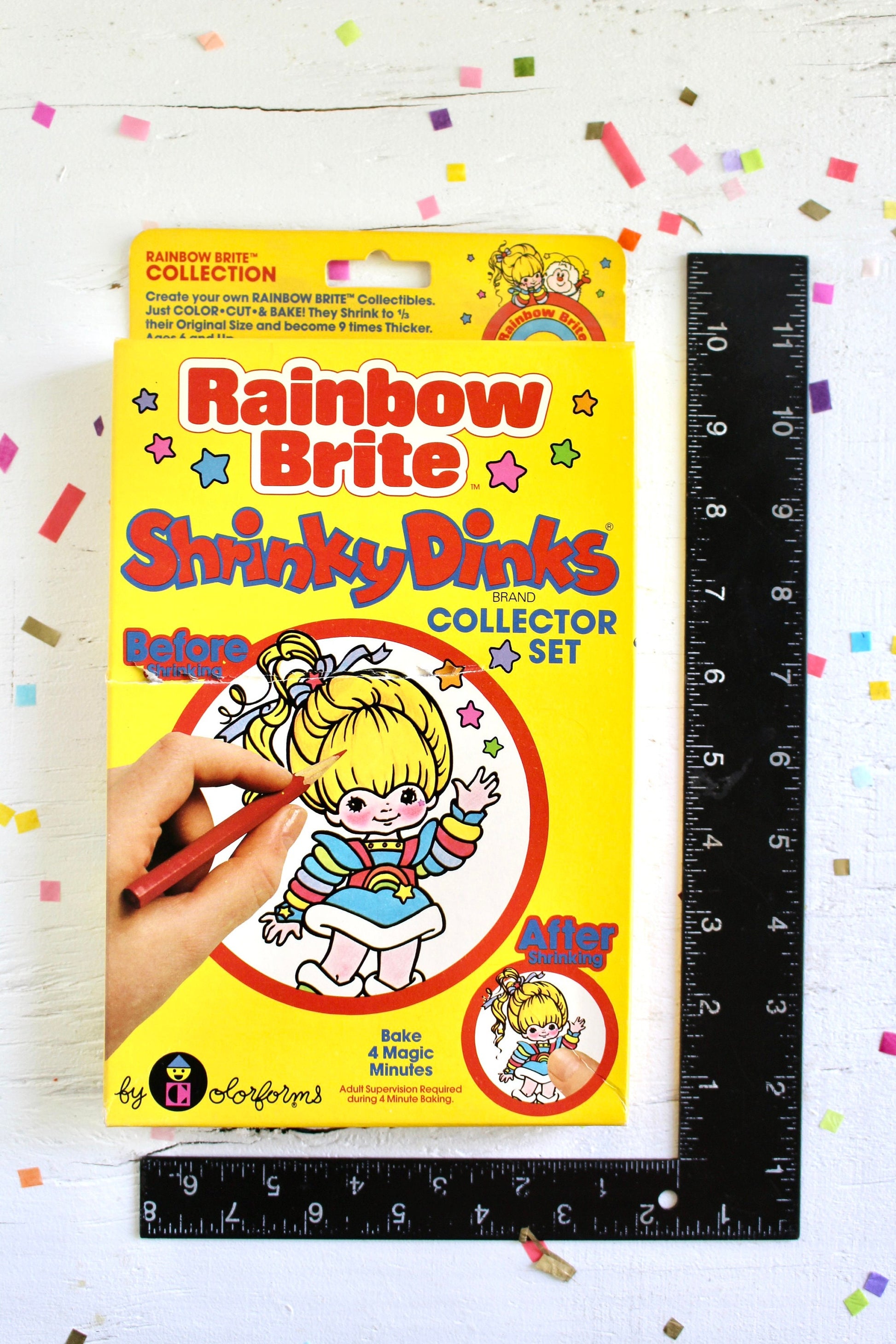 Rainbow Brite Shrinky Dinks Collector Activity Set, Vintage 80s Rainbow Brite Starlite Sprites Colorforms Kids Toy