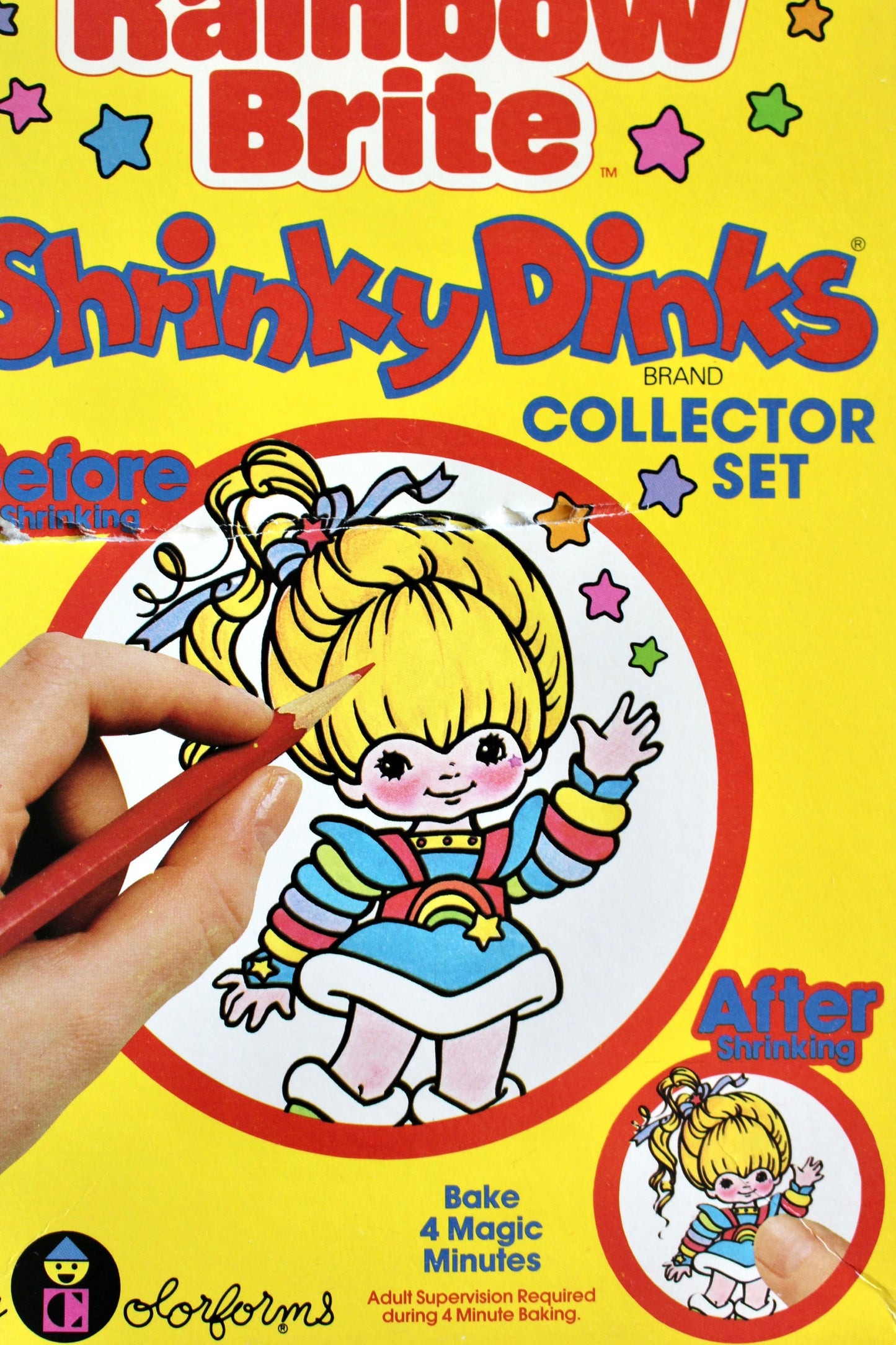 Rainbow Brite Shrinky Dinks Collector Activity Set, Vintage 80s Rainbow Brite Starlite Sprites Colorforms Kids Toy