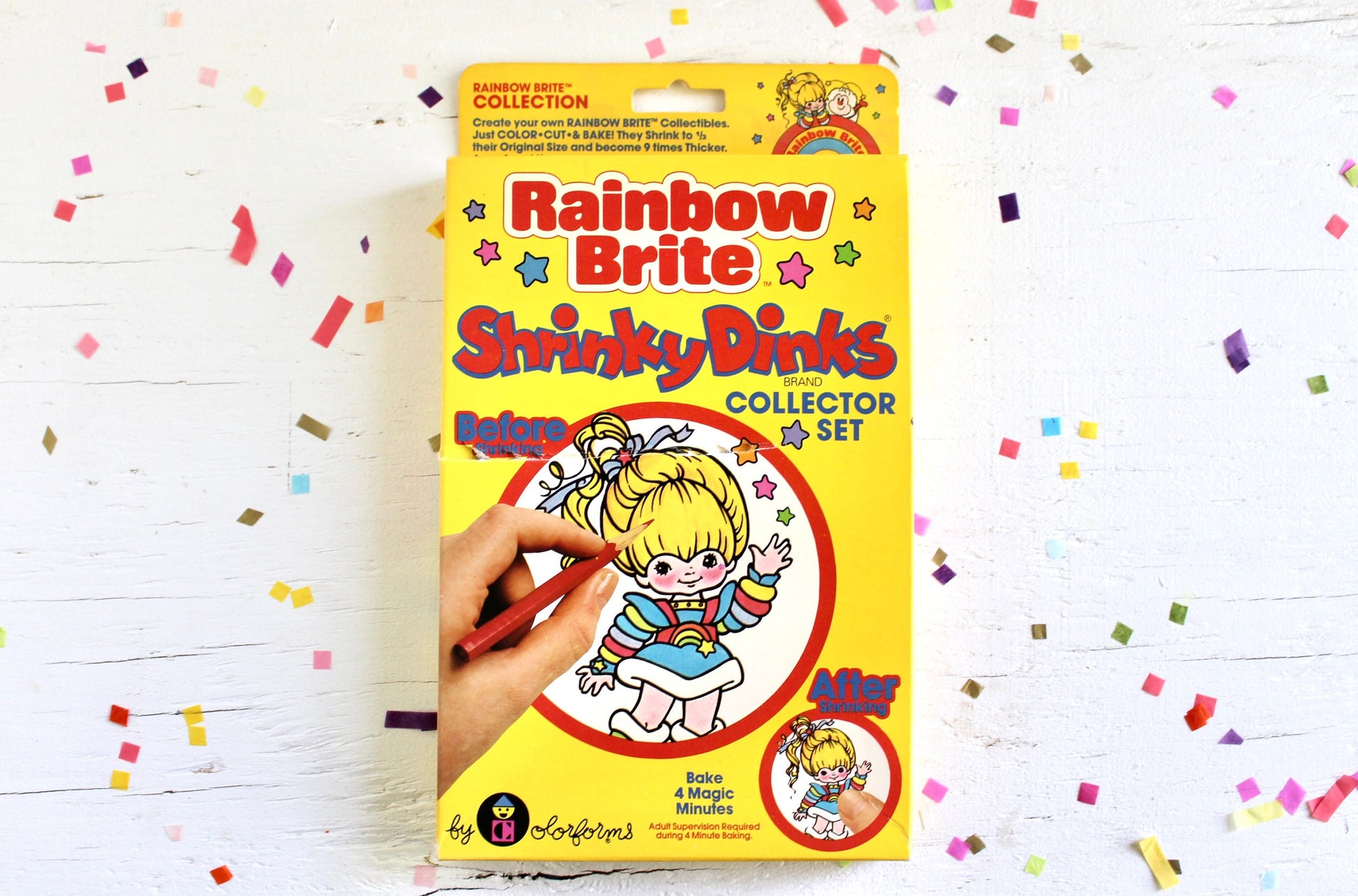 Rainbow Brite Shrinky Dinks Collector Activity Set, Vintage 80s Rainbow Brite Starlite Sprites Colorforms Kids Toy