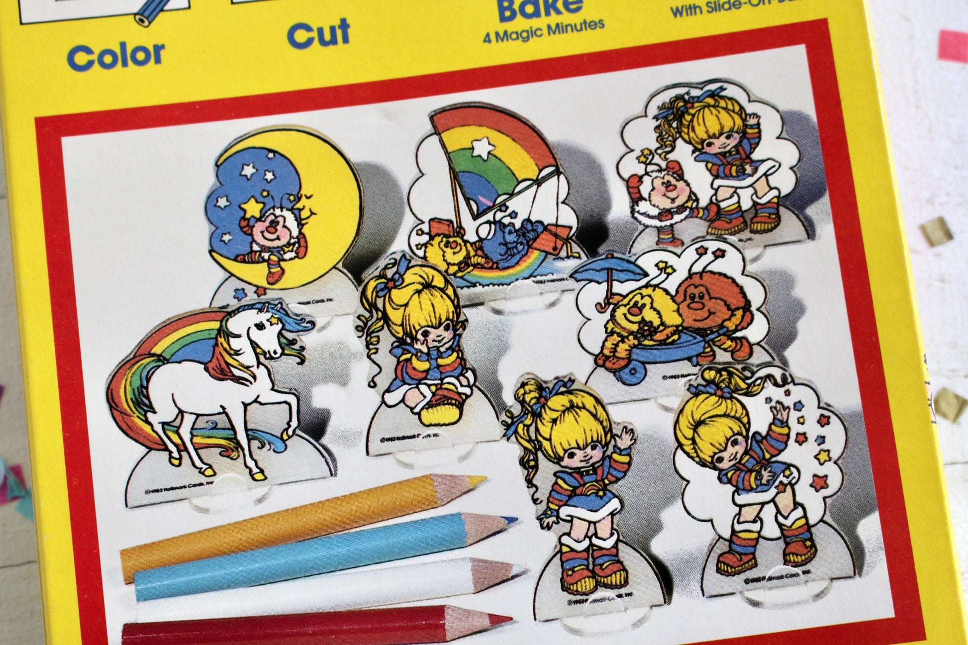 Rainbow Brite Shrinky Dinks Collector Activity Set, Vintage 80s Rainbow Brite Starlite Sprites Colorforms Kids Toy