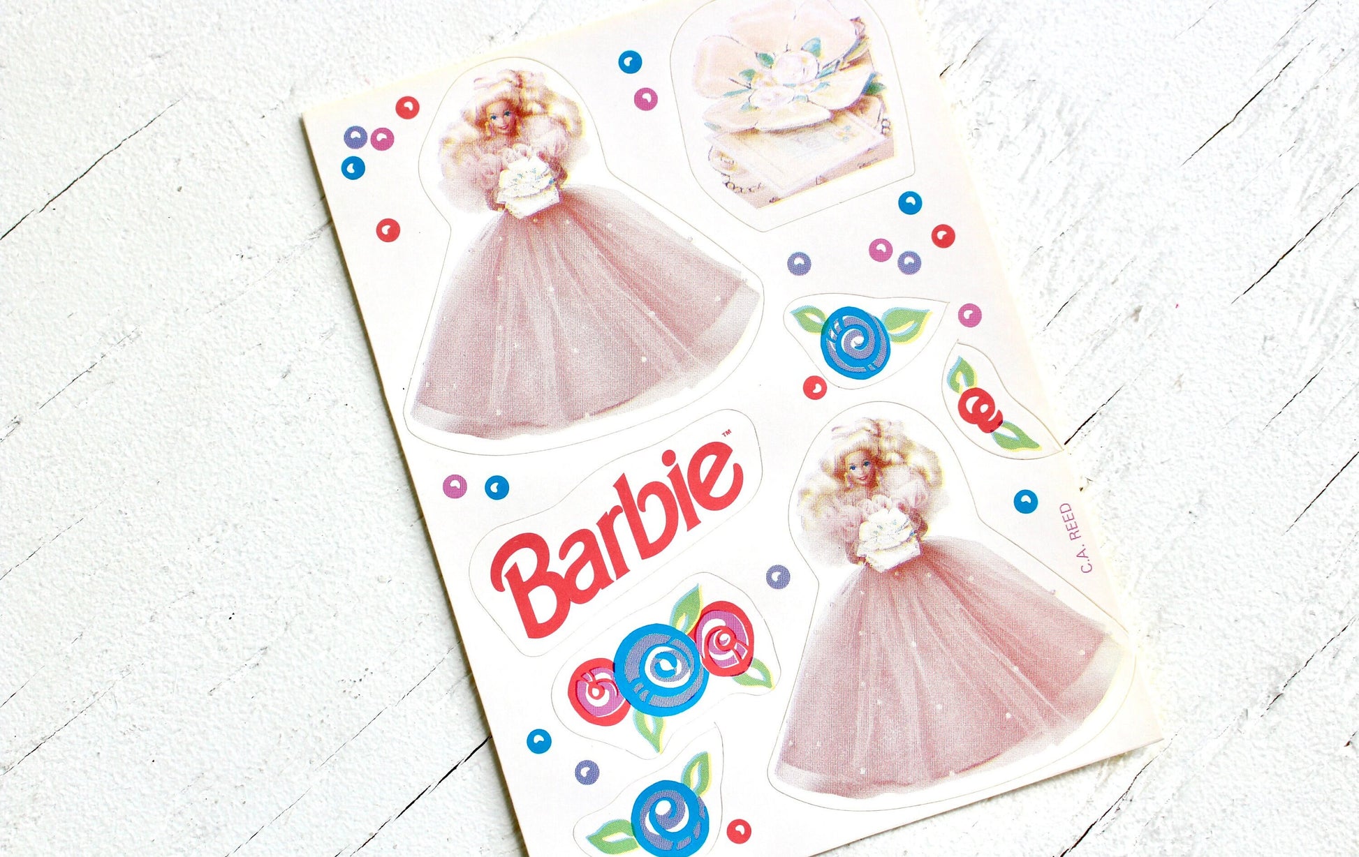 90s Barbie Birthday Stickers, Vintage Barbie Stationary, Barbie Birthday Party Decor, Birthday Craft Scrapbook Junk Journal Supplies