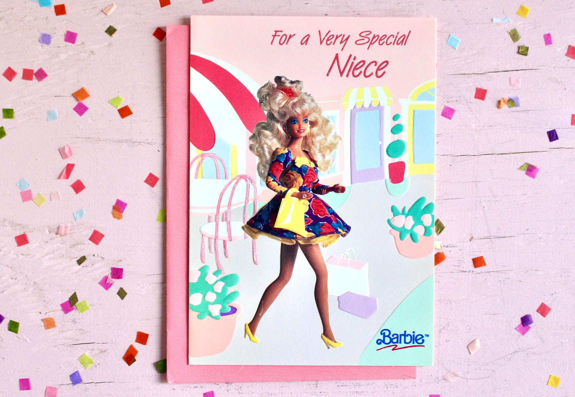 Barbie Doll Easter Card with Envelope, Vintage 90s Barbie Greeting Card, Retro Barbie Easter Ephemera