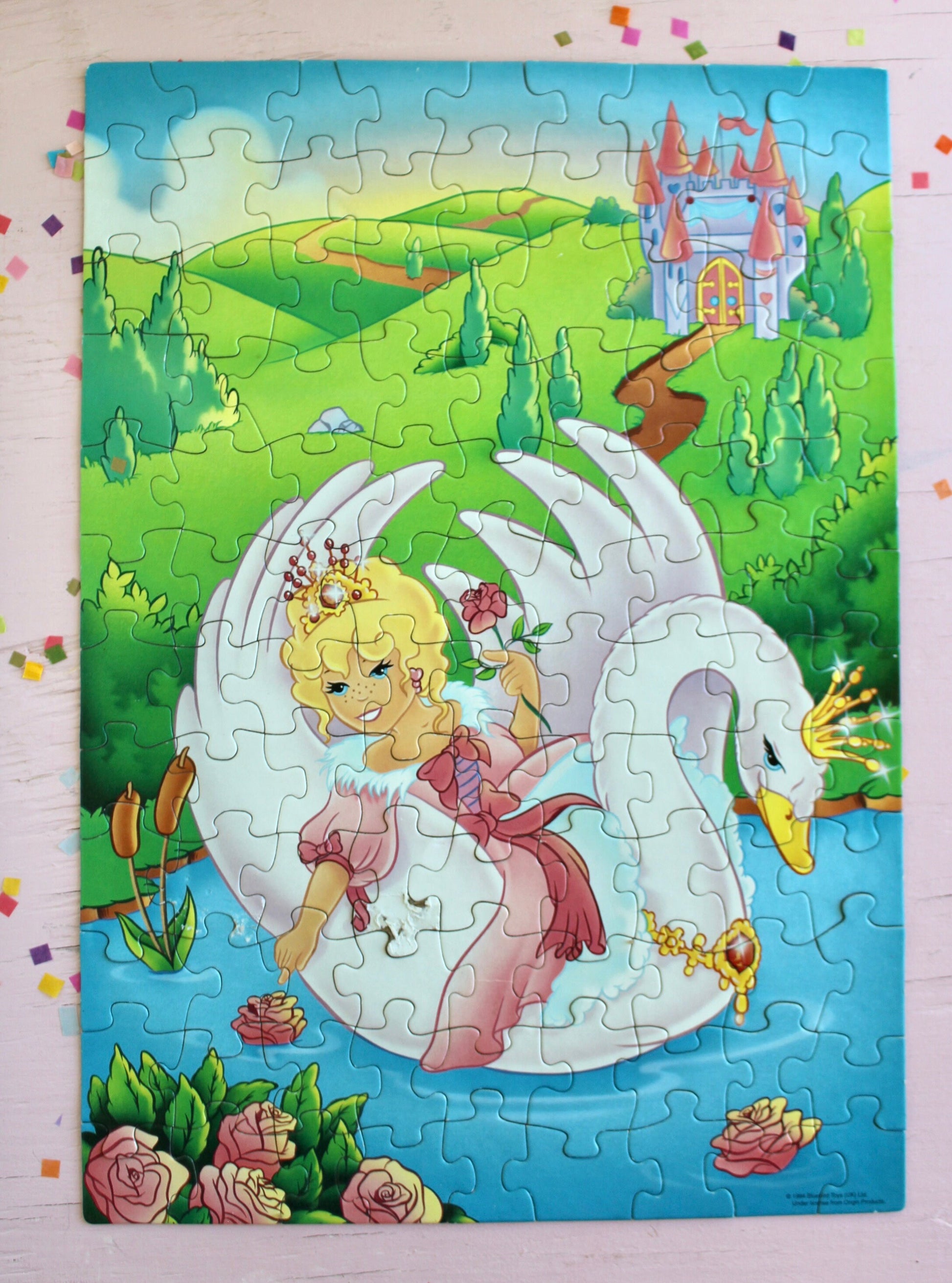 Polly Pocket Swan Jigsaw Puzzle, Vintage 90s Polly Pocket Castle Puzzle Toy