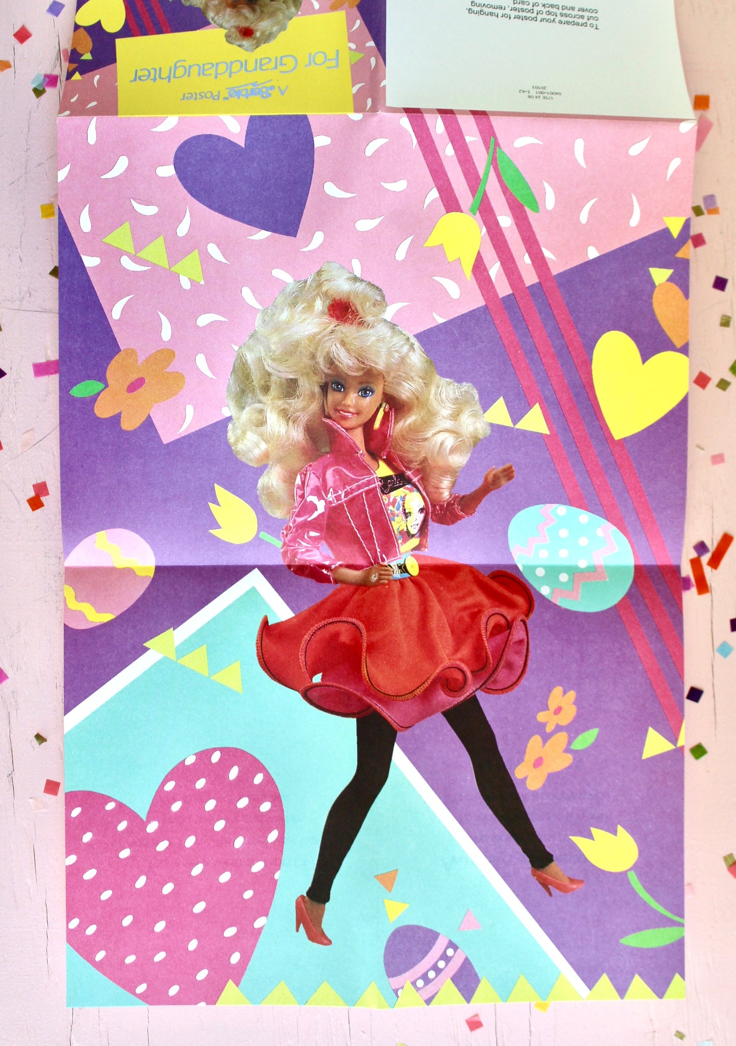 Barbie Girls Easter Greeting Card, Granddaughter Barbie Doll Easter Card wih Envelope, Retro Barbie Poster, Barbie Stationery Ephemera Card