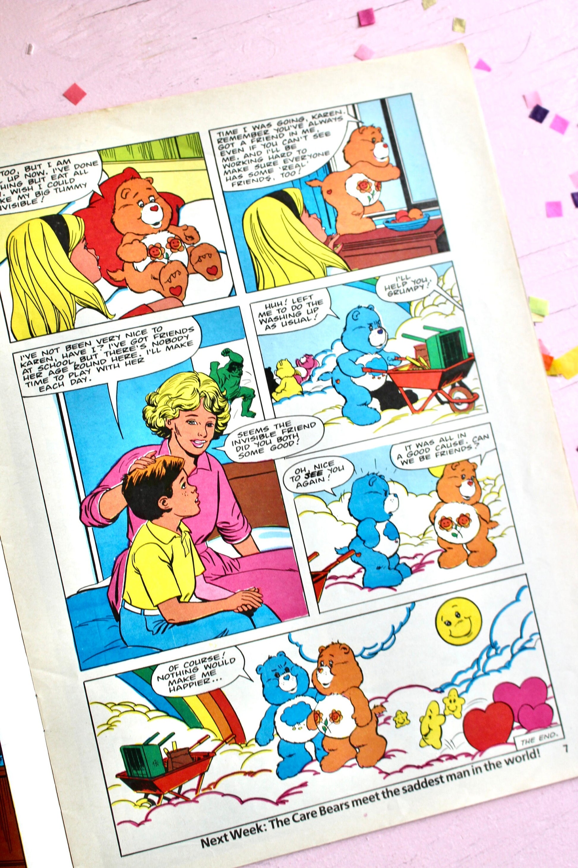 UK Care Bear Comic Book, 80s Vintage Care Bear Magazine, Fall 1986 Marvel Care Bear Comic