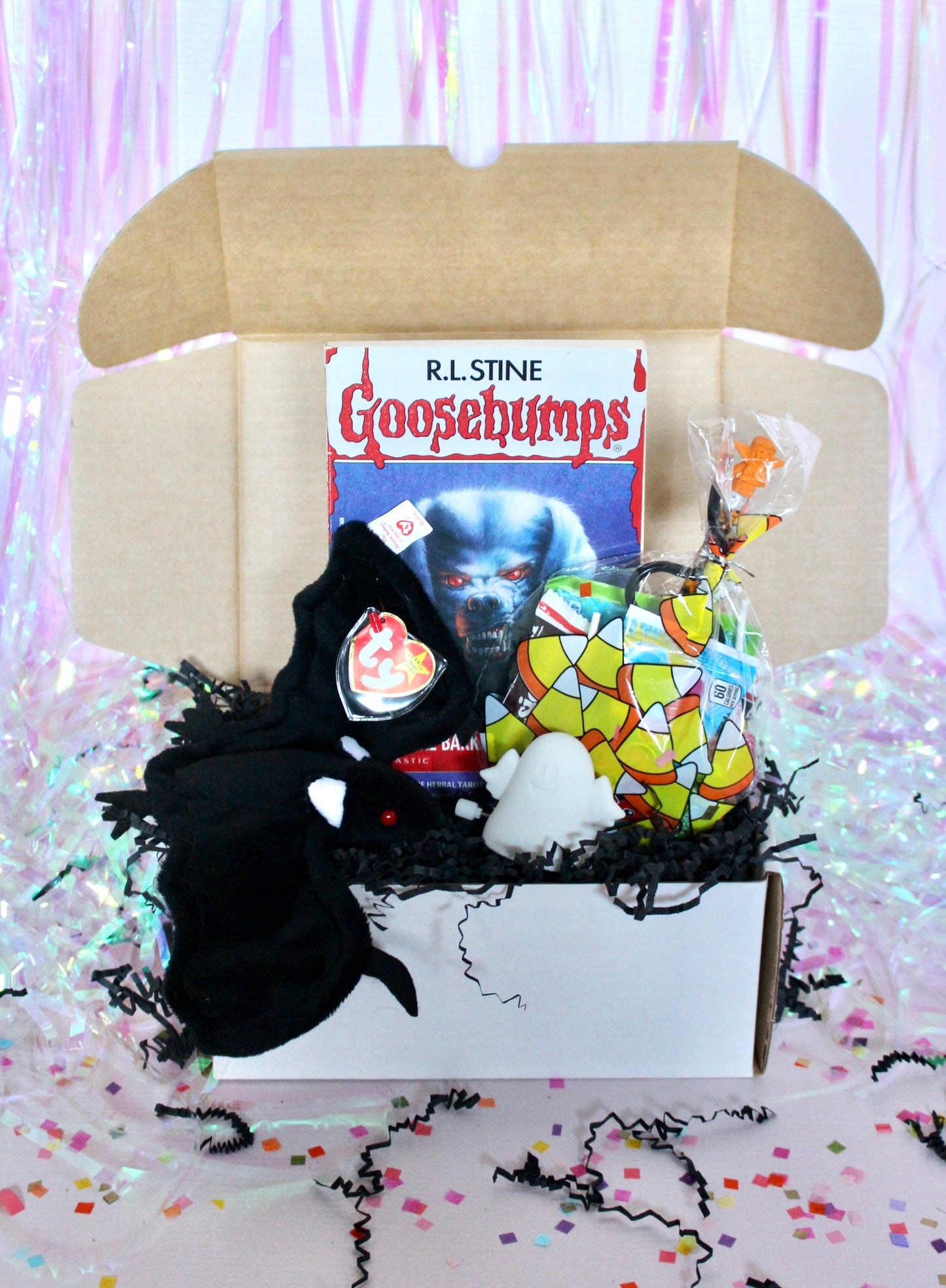 Vintage Goosebumps Halloween Goodie Box, 90s Beanie Baby Mystery Gift Box, 80s Kid Nostalgia Halloween Gift, Retro Kids Trick or Treat Gift