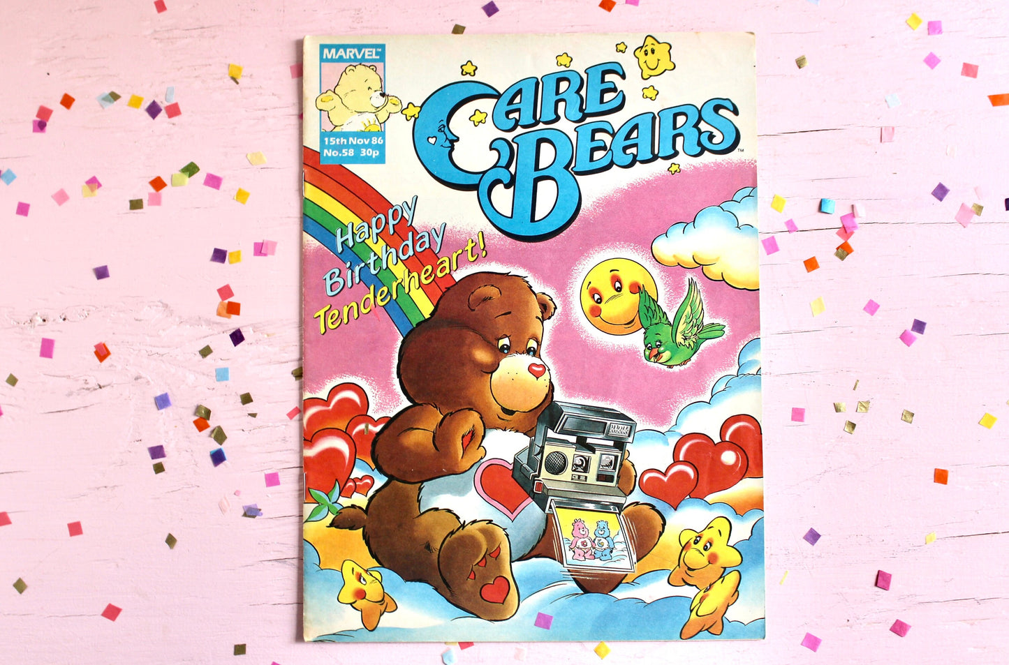 UK Care Bear Comic Book, 80s Vintage Care Bear Magazine, Marvel Tenderheart Birthday Care Bear Comic