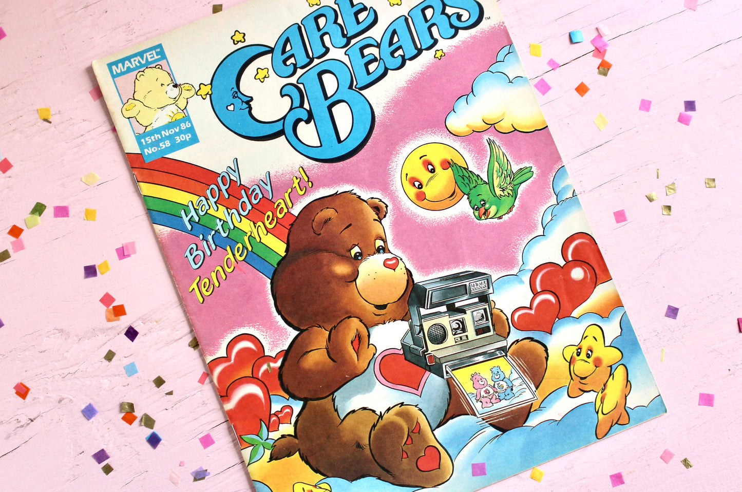 UK Care Bear Comic Book, 80s Vintage Care Bear Magazine, Marvel Tenderheart Birthday Care Bear Comic