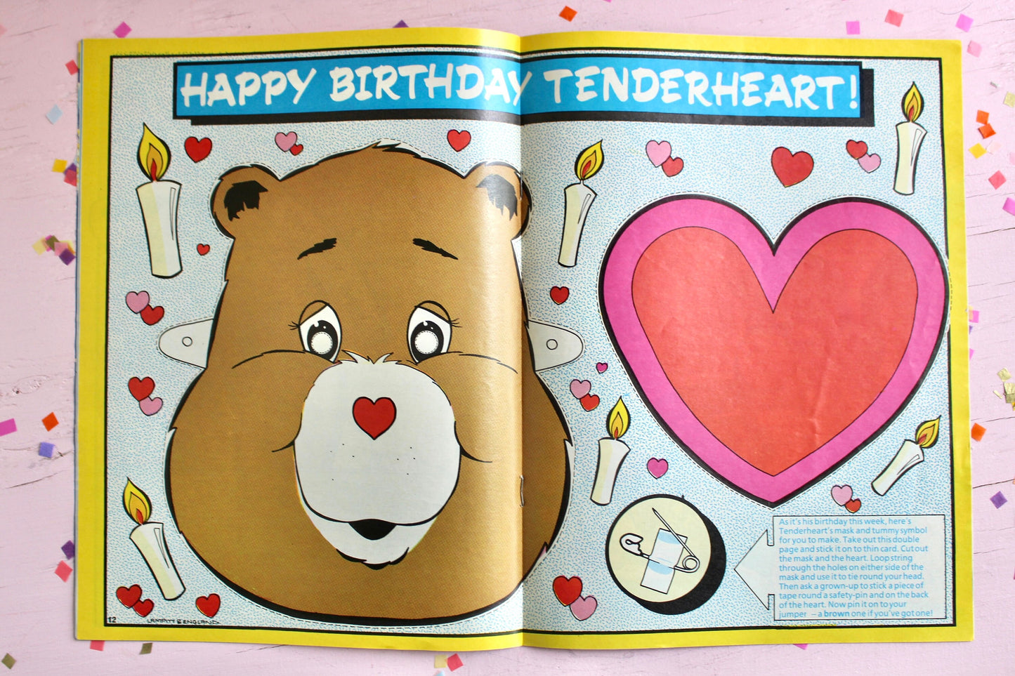 UK Care Bear Comic Book, 80s Vintage Care Bear Magazine, Marvel Tenderheart Birthday Care Bear Comic