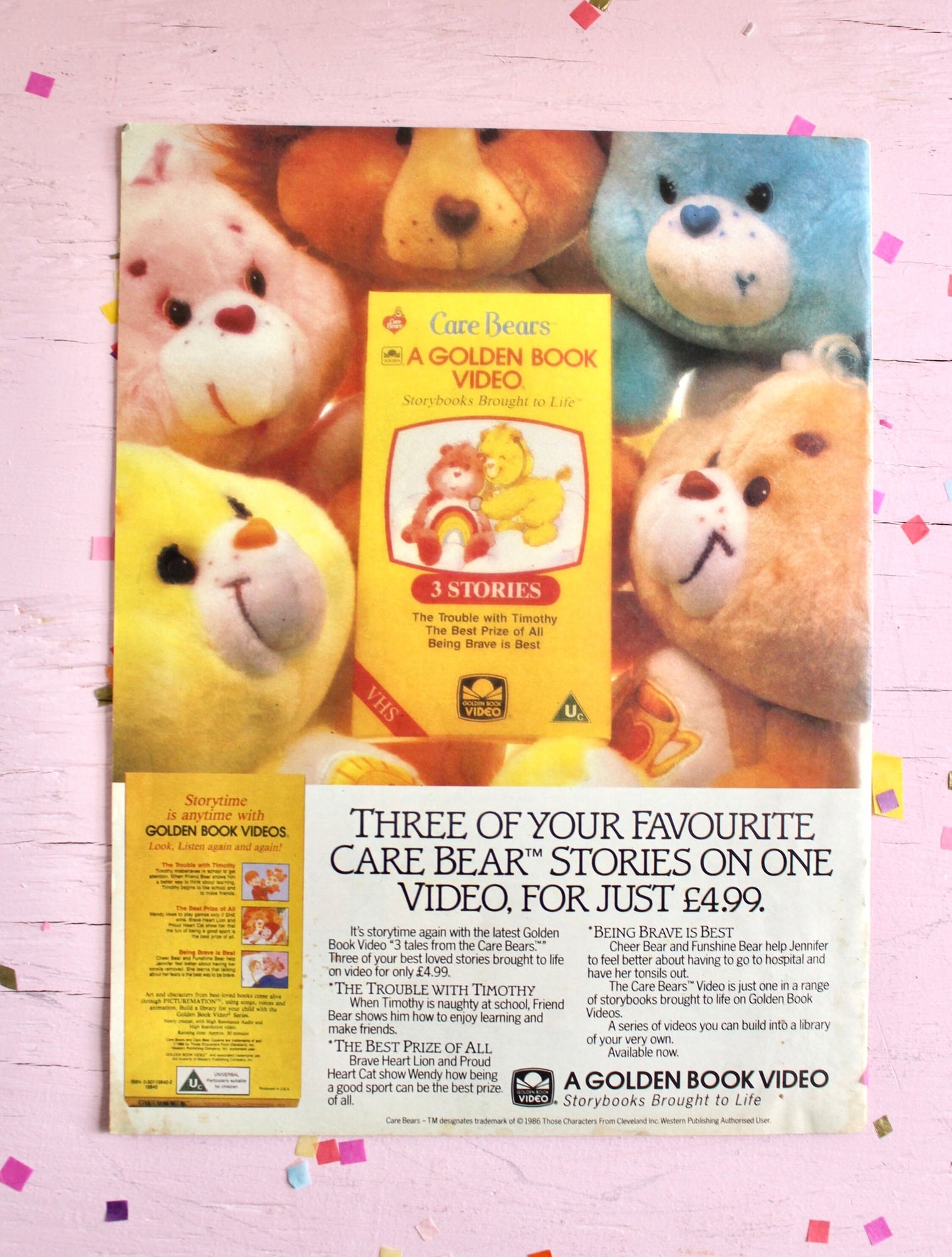 UK Care Bear Comic Book, 80s Vintage Care Bear Magazine, Marvel Tenderheart Birthday Care Bear Comic