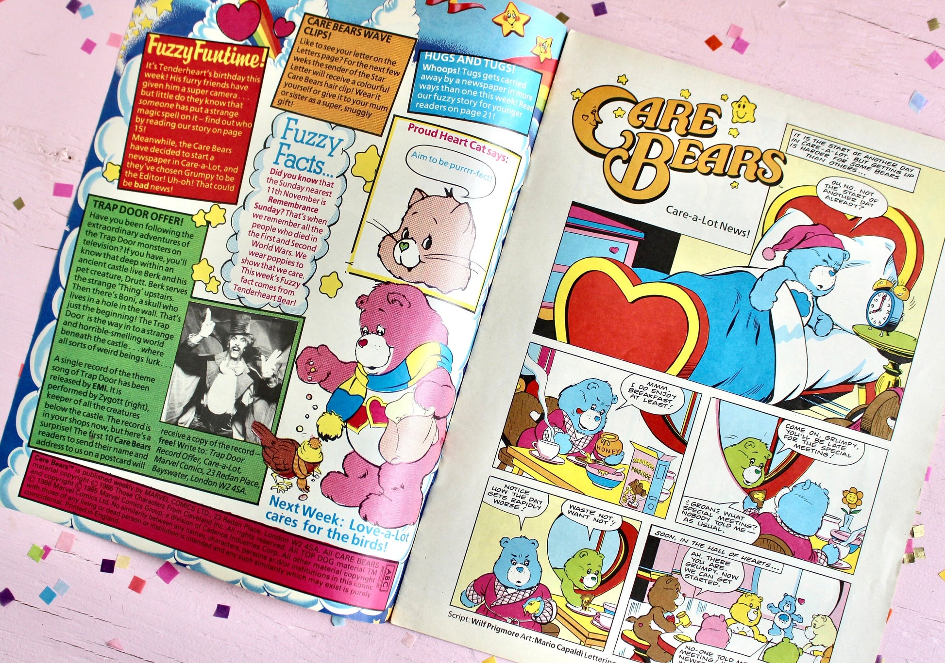 UK Care Bear Comic Book, 80s Vintage Care Bear Magazine, Marvel Tenderheart Birthday Care Bear Comic