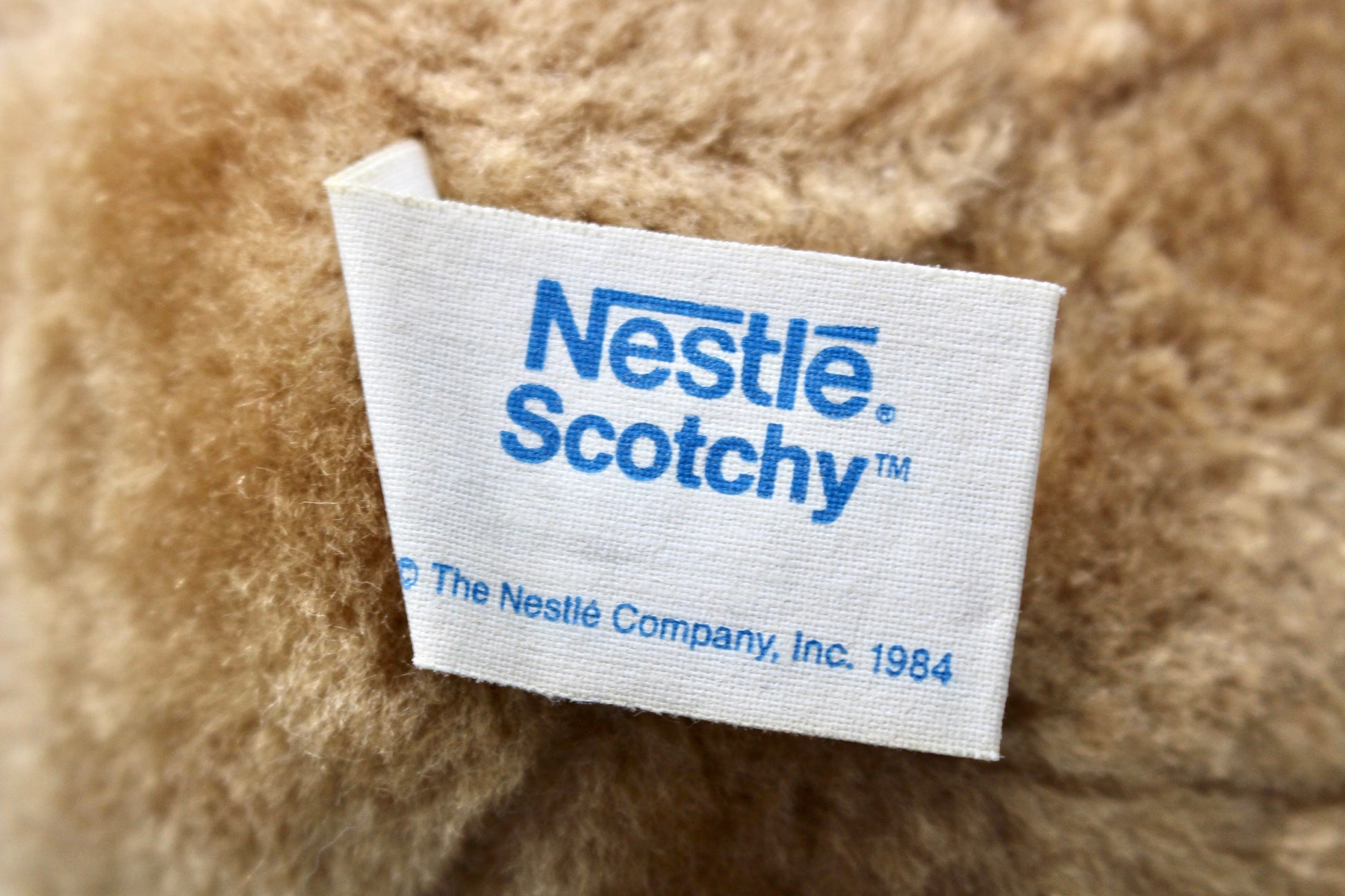 Nestle Scotchy Plush Stuffed Animal Toy, Vintage 80s Nestle Morsel Family Chocolate Chip Plush, Christmas Plaid Toy Decor