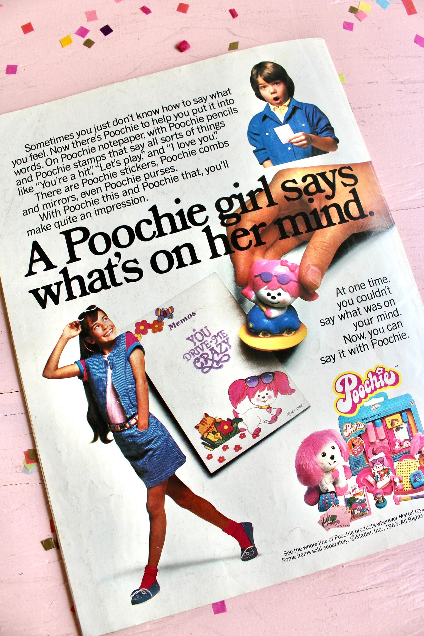 Angel Face Barbie Magazine for Kids, Vintage 80s Barbie Book with Poochie Toys Ads