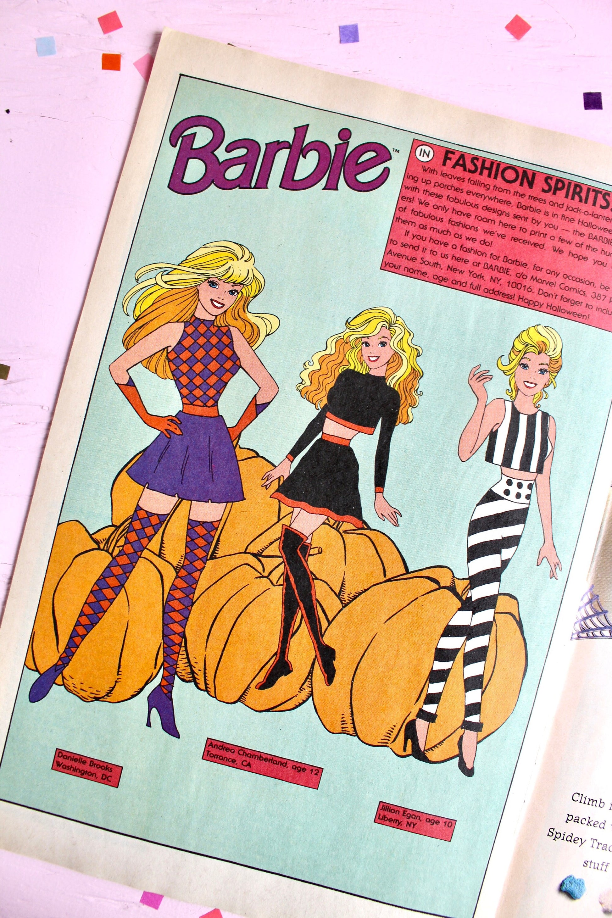 Barbie Fashion Marvel Comic Book, Fall Autumn Barbie Comic, Vintage 90s Barbie Doll Magazine with Ads