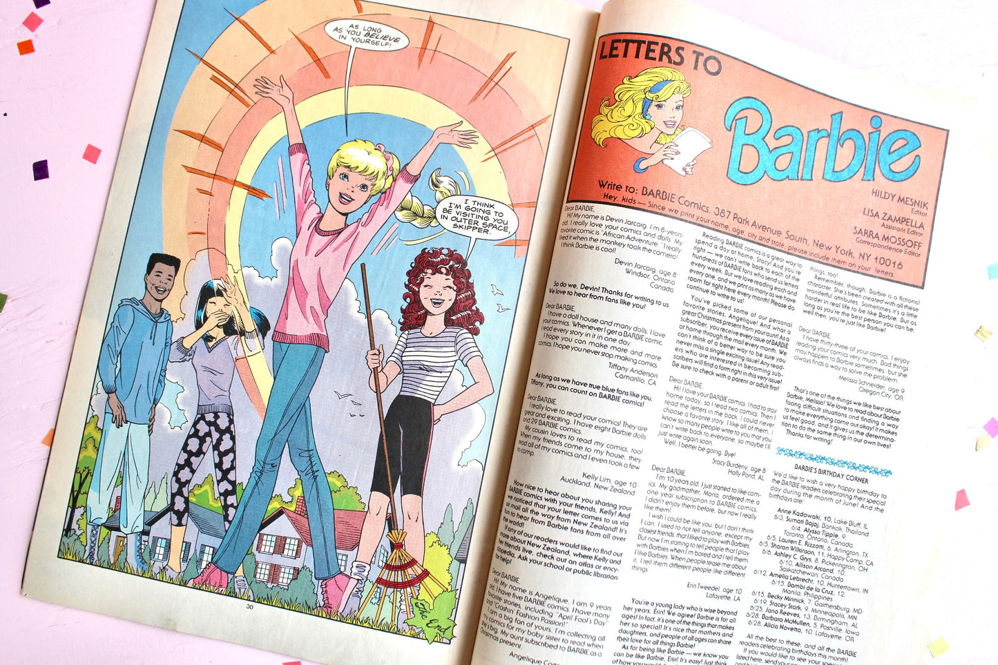 Barbie Fashion Marvel Comic Book, Vintage 90s Barbie Doll Magazine with Ads