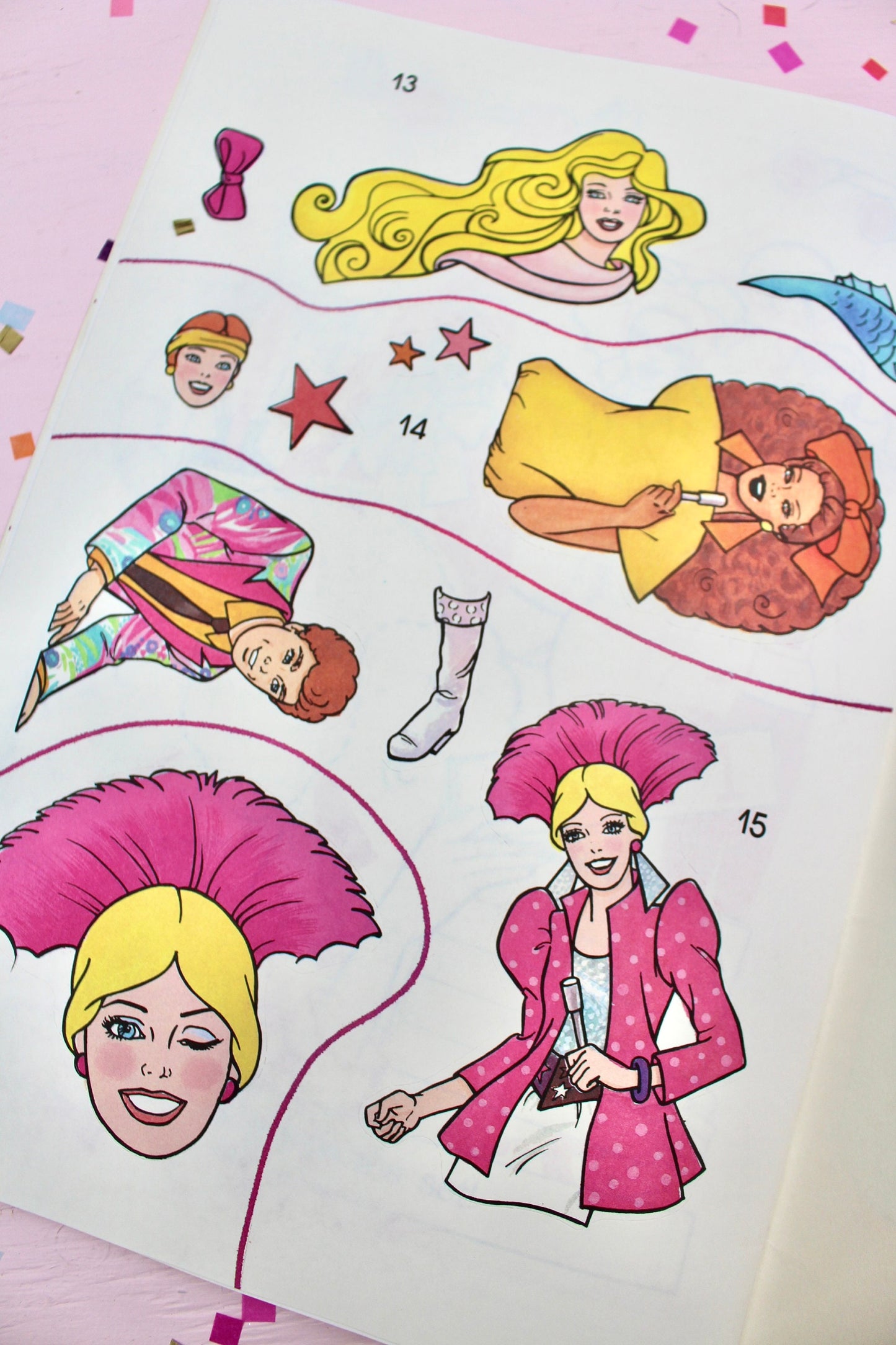 Barbie and the Rockers Sticker Fun Book, 1980s Vintage Barbie Coloring Paint Sticker Activity Book, Retro 80s Barbie Party Gift