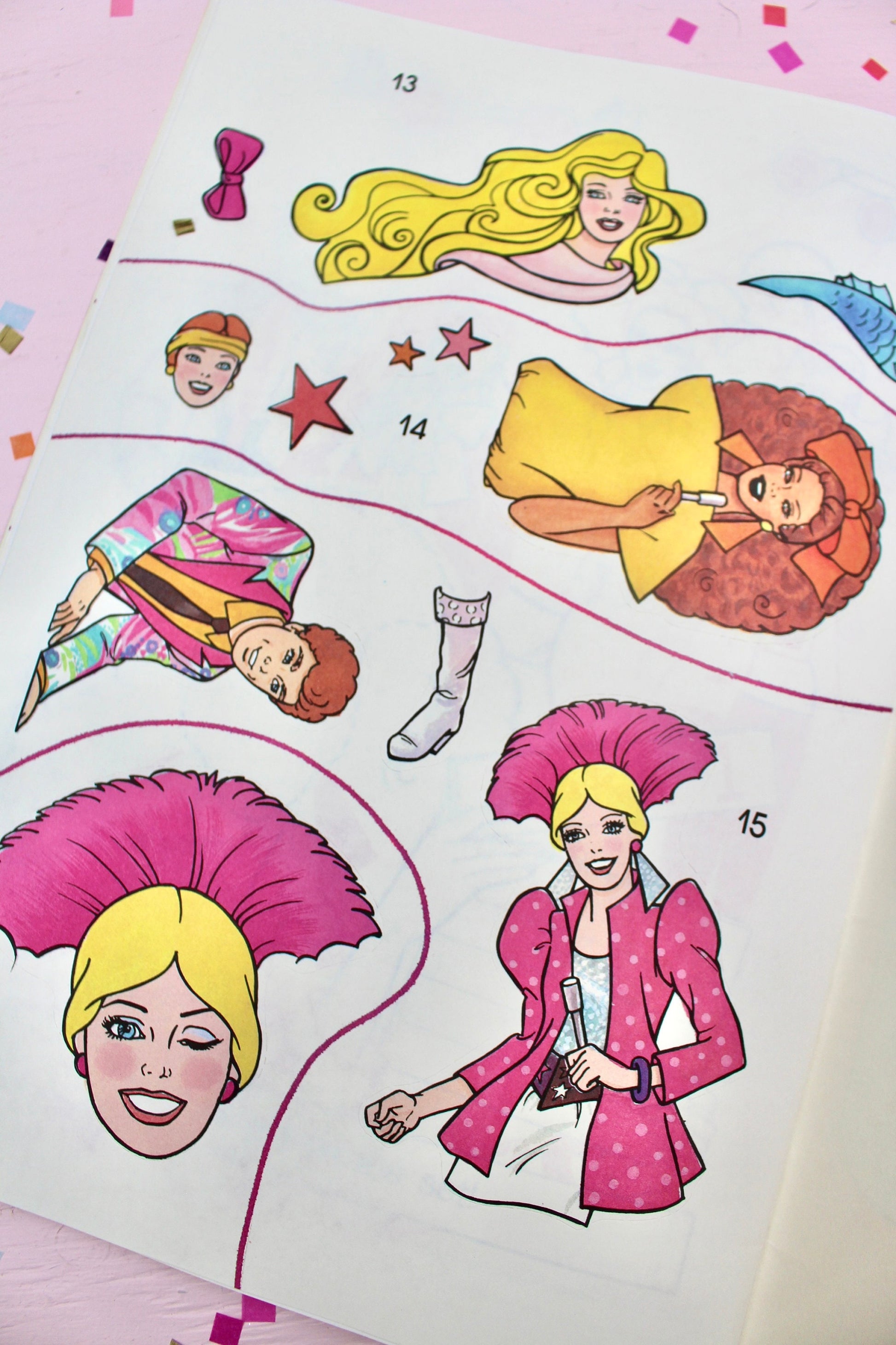 Barbie and the Rockers Sticker Fun Book, 1980s Vintage Barbie Coloring Paint Sticker Activity Book, Retro 80s Barbie Party Gift