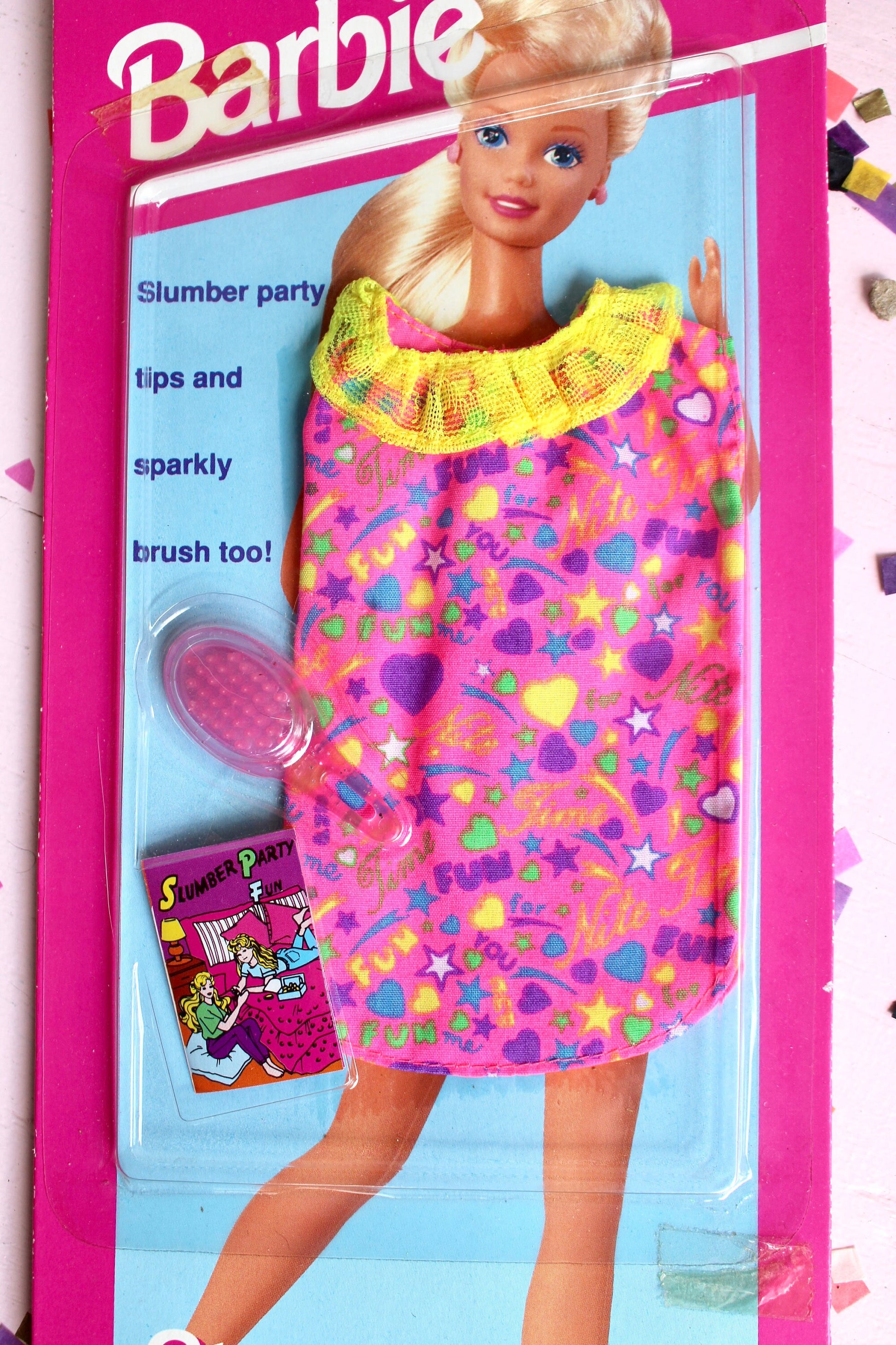 1990s Barbie Sleep N Fun Fashion Outfit #68021, Vintage Barbie Nightgown Slumber Party Outfit