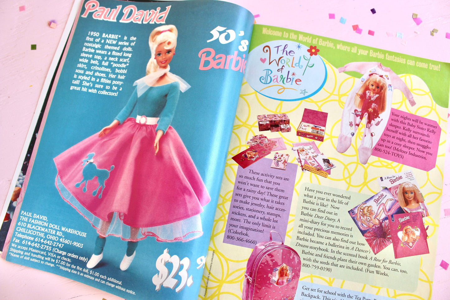 Halloween Barbie Magazine for Girls, 90s Vintage Barbie Movie Fashion Comic Activity Book, 90s Fall Autumn Barbie Girl Gift