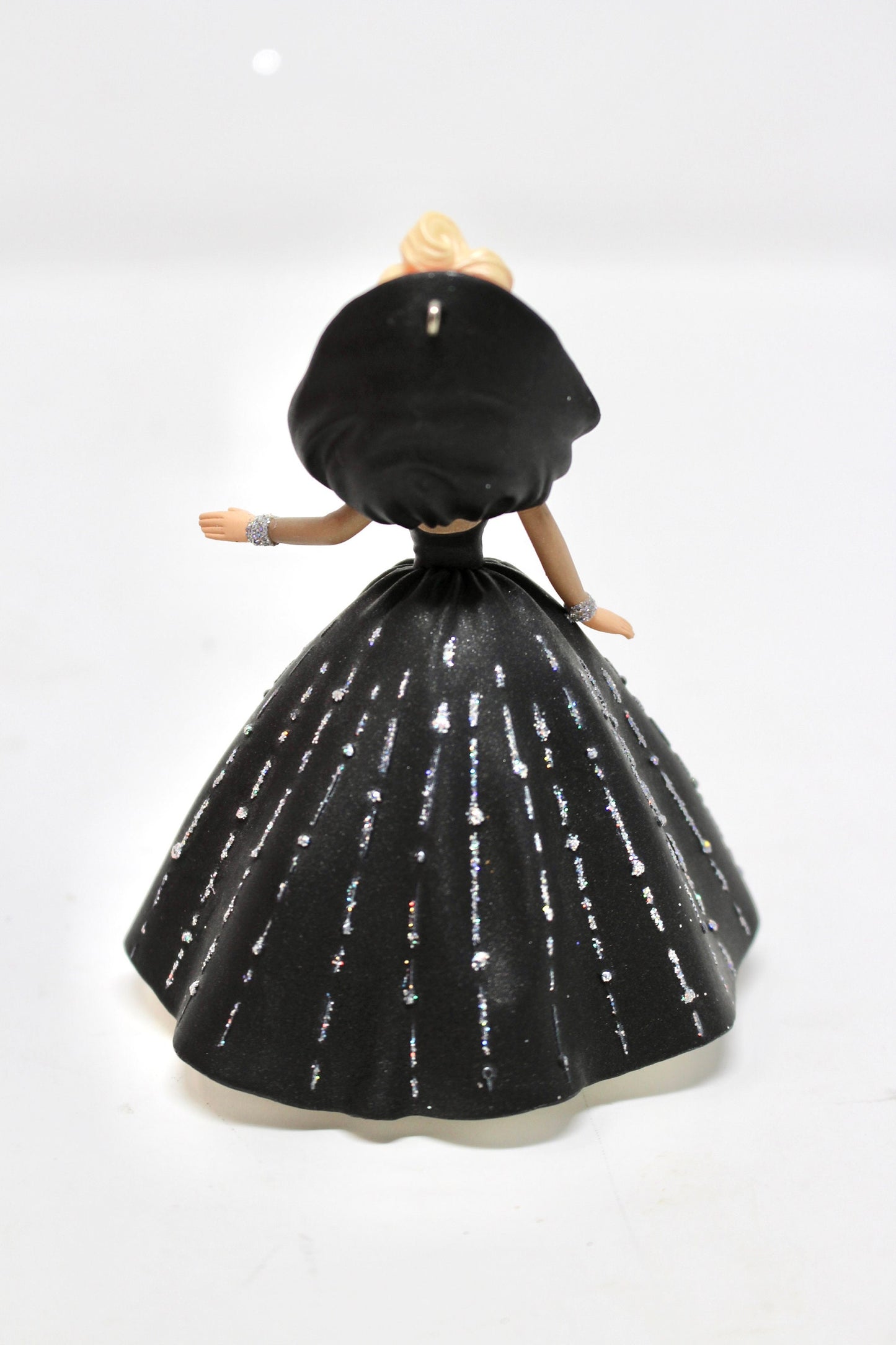 1998 Holiday Barbie Hallmark Keepsake Ornament, Vintage Black Pink Silver Dress Barbie Doll Fashion Ornament, Retro Christmas Barbie Gift