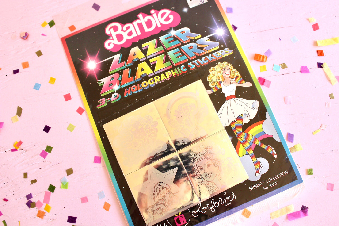 RARE Lazer Blazers Barbie Sticker Sheet NIP, Vintage 80s Holographic Barbie Stickers, Journal Stickers, 80s 90s Sticker Album Stickers