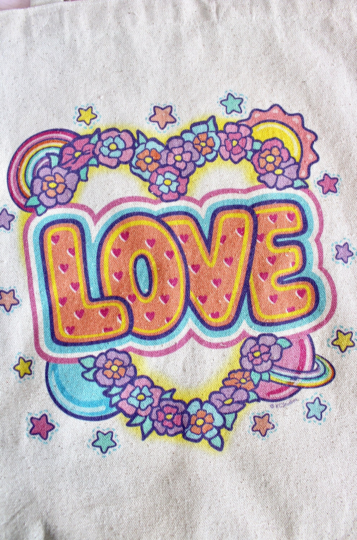 Love Nature Tote Bag, Earth Day Farmers Market Bag, Boho Bridesmaid Wedding Favor, Retro Pride Rainbow Bag, Mental Health Tote, Kids Toy Bag