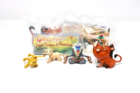 Lion King Small Miniature Toy Figures, Lot of 6, Vintage 1990s Disney Lion King Jungle Toys, Plastic PVC Lion King Miniatures