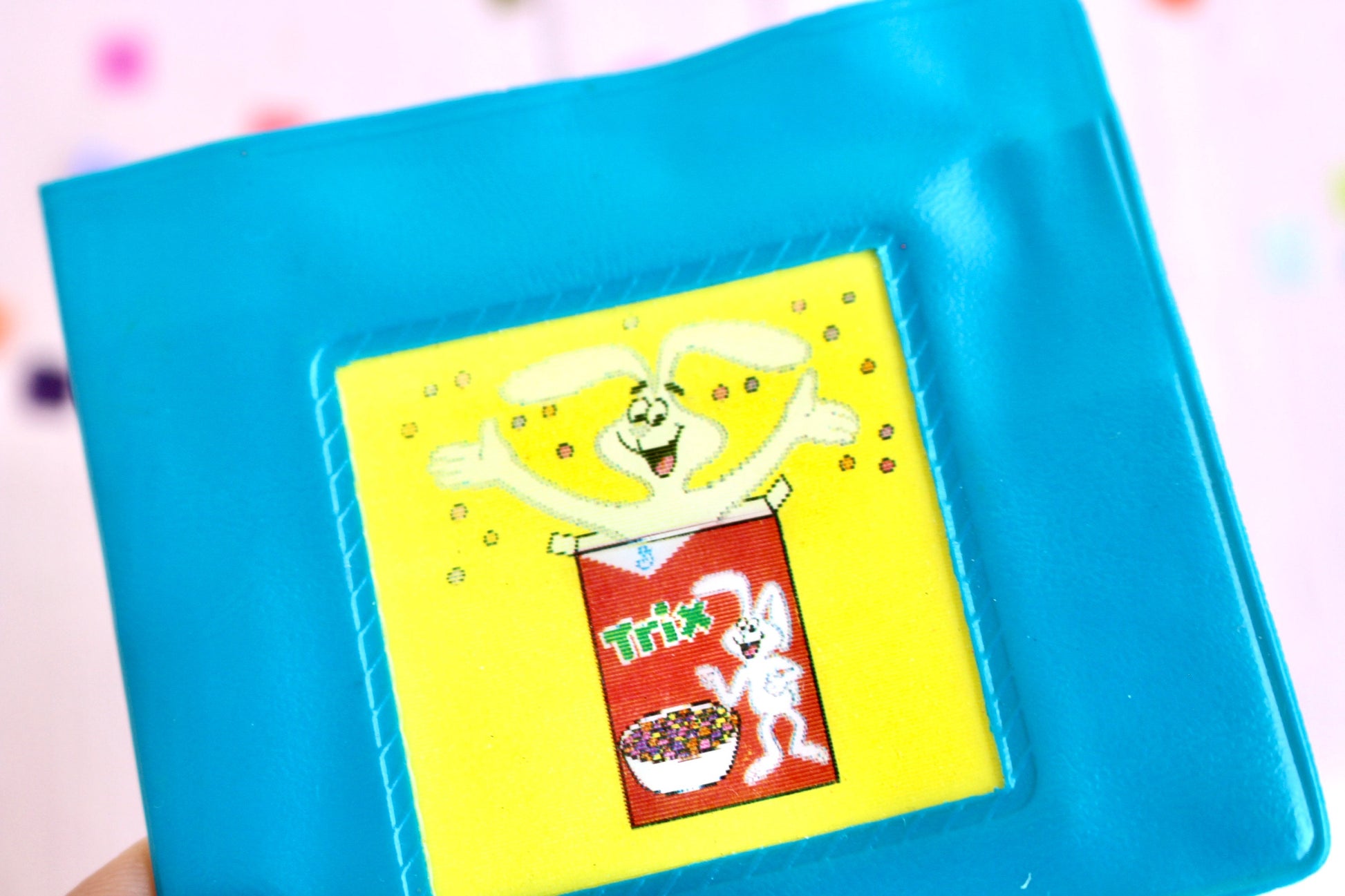 Vintage Trix Cereal Holographic Toy Wallet, Vintage 1980s Kids Cereal Box Toys, Vintage 80s Trix Rabbit, Vintage General Mills Cereal Toys