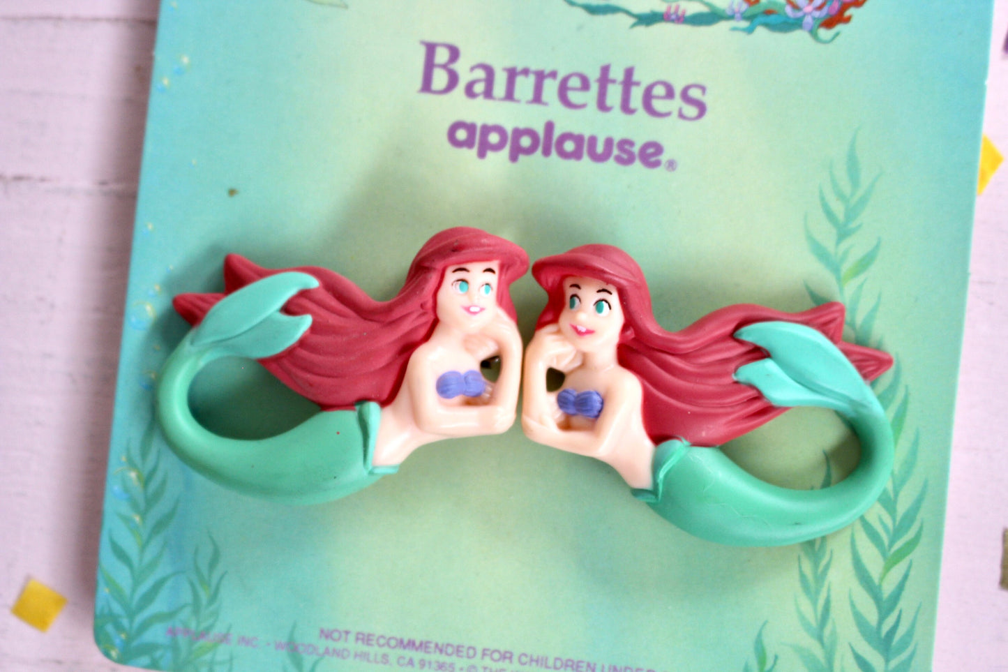 Vintage The Little Mermaid Hair Accessories and Bath Toiletries, Mermaid Applause Hair Barrettes, 90s Ariel Kid Care Tissues Toothbrush Soap