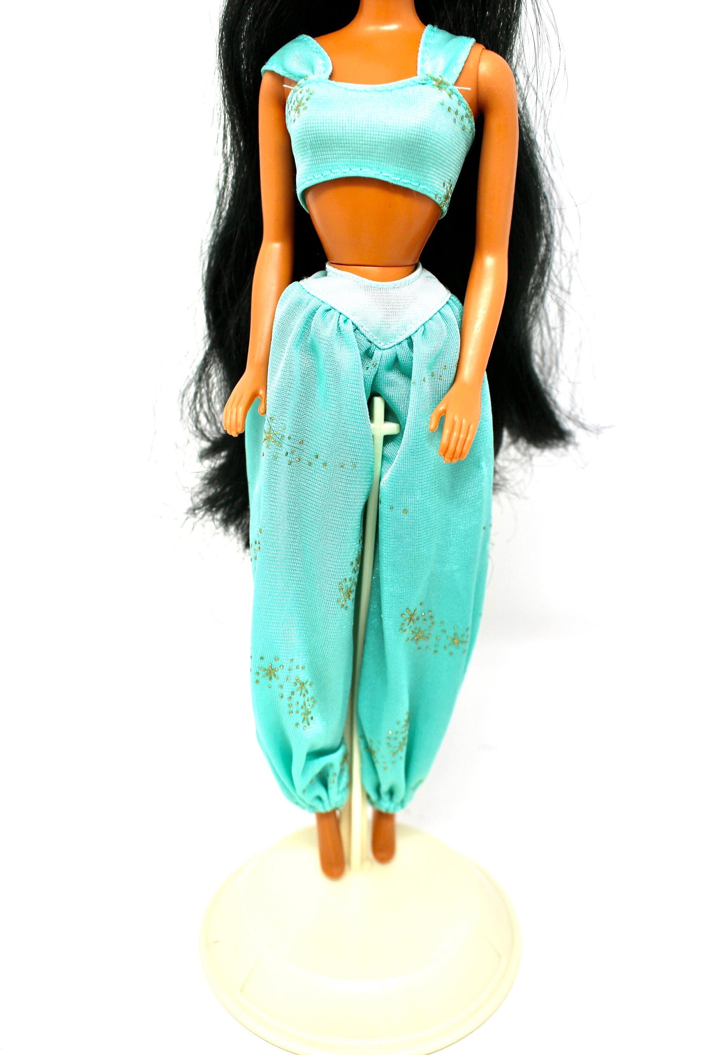 Disney Princess Jasmine Barbie Doll, Vintage 1990s Blue Green Jasmine Fashion Doll, Original 90s Aladdin Barbie Doll, Jasmine Doll Outfit