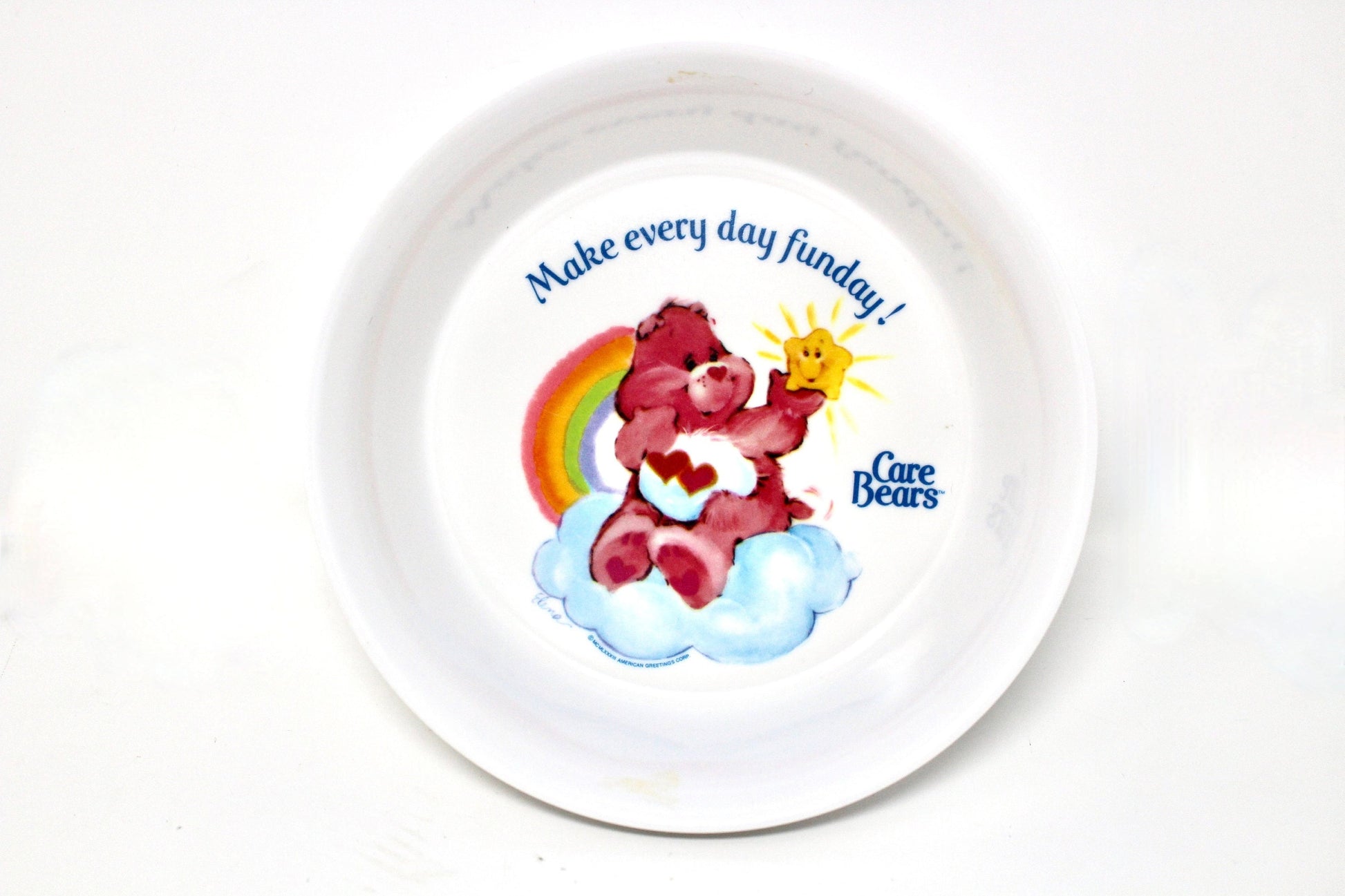 1980s Care Bear Melamine Deka Bowl, Vintage Care Bear Kids Dinnerware, Vintage Kids Cereal Bowl, Retro Kids Care Bear Gift