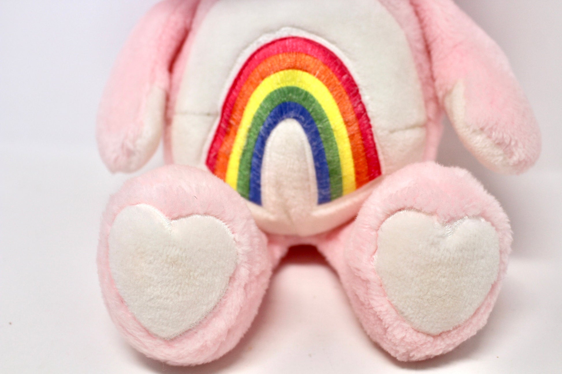 Cheer Care Bear Soft Pink Plush Stuffed Animal with Rainbow Belly Patch Size XL, Pink Girls Unisex Baby Shower Gift, Care Bear Gift Plush