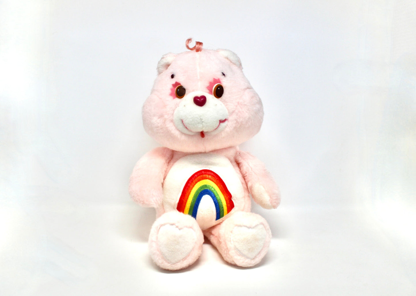 Cheer Care Bear Soft Pink Plush Stuffed Animal with Rainbow Belly Patch Size XL, Pink Girls Unisex Baby Shower Gift, Care Bear Gift Plush